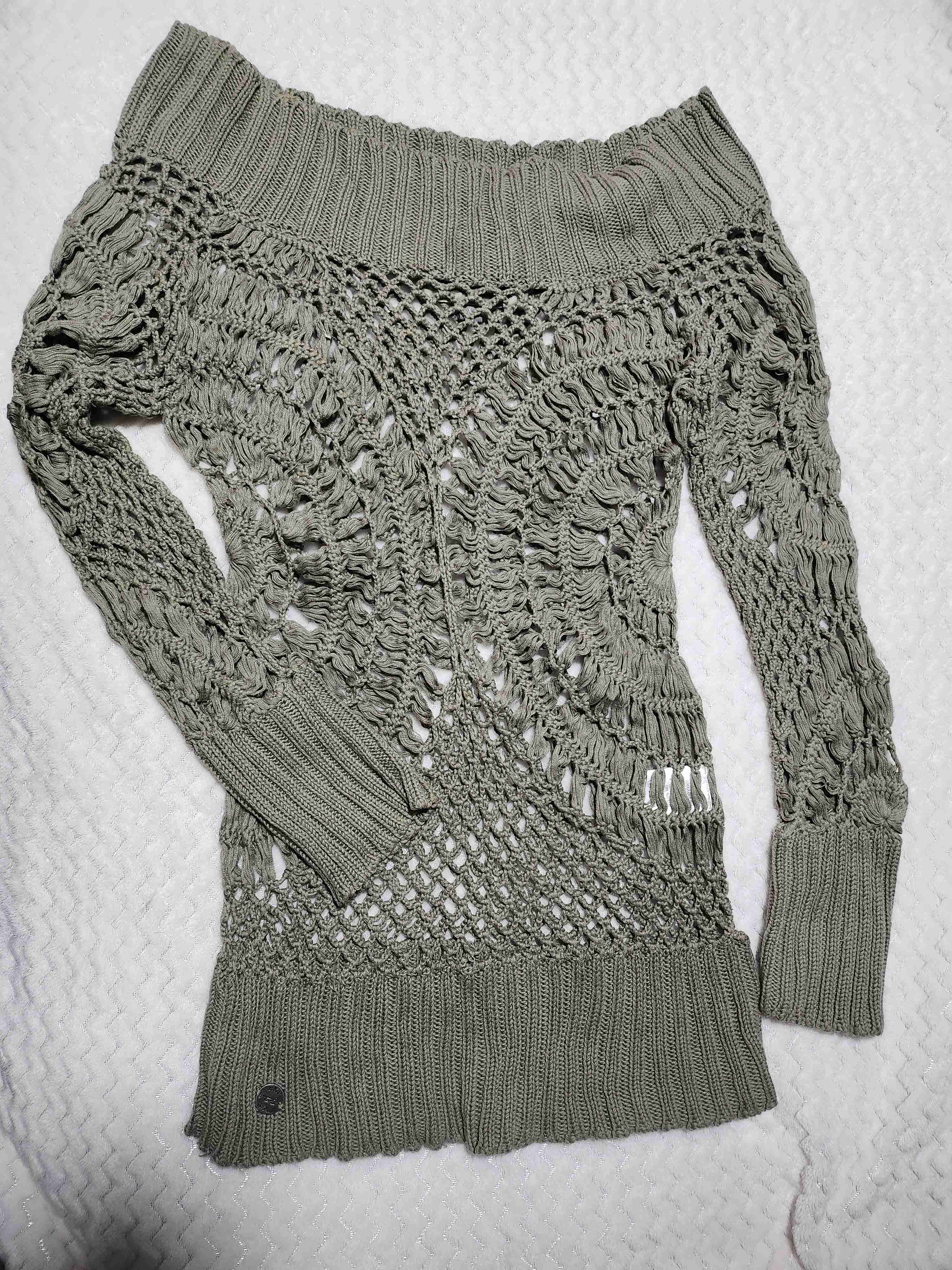 Suéter tejido verde oliva - miniatura 1