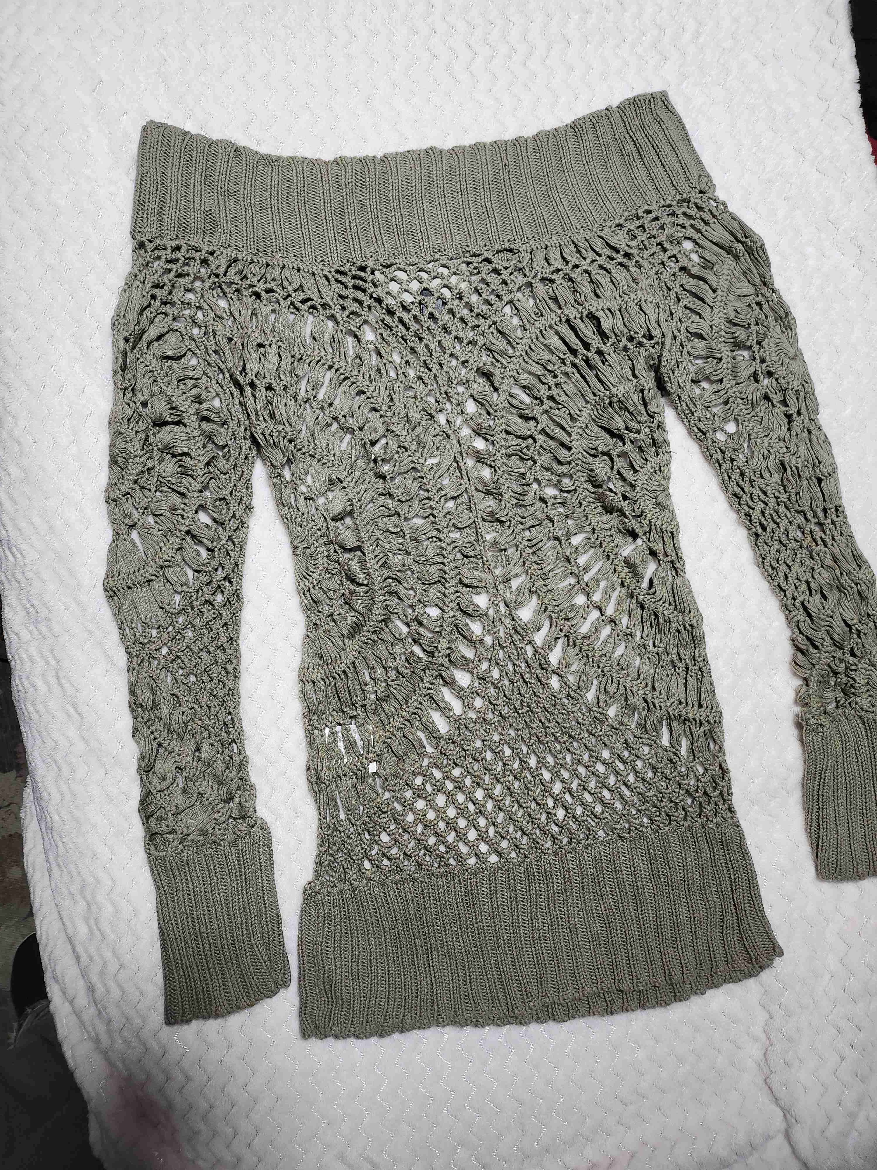 Suéter tejido verde oliva - miniatura 2