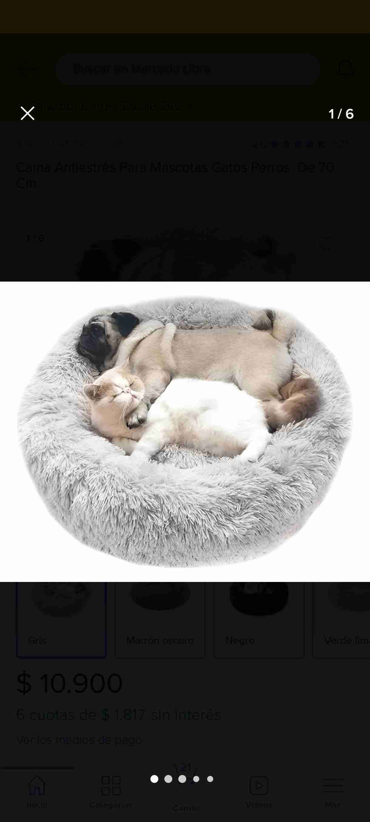 Cama para mascotas gris - miniatura 1