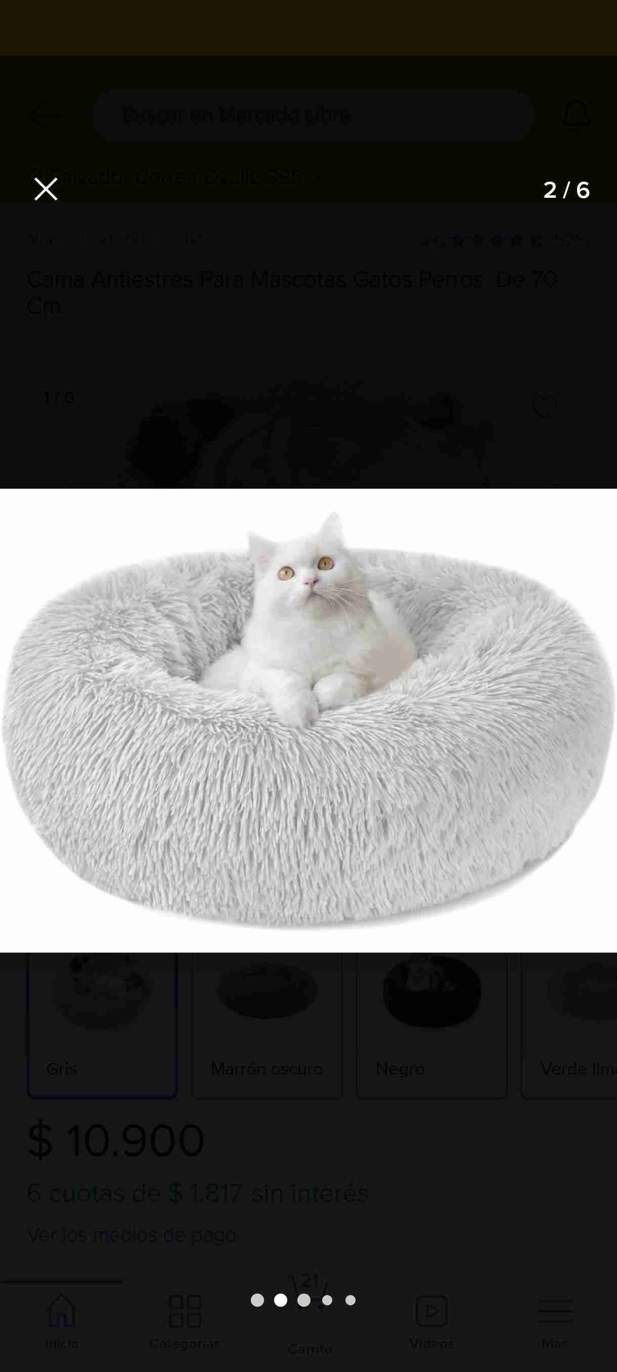 Cama para mascotas gris - miniatura 2