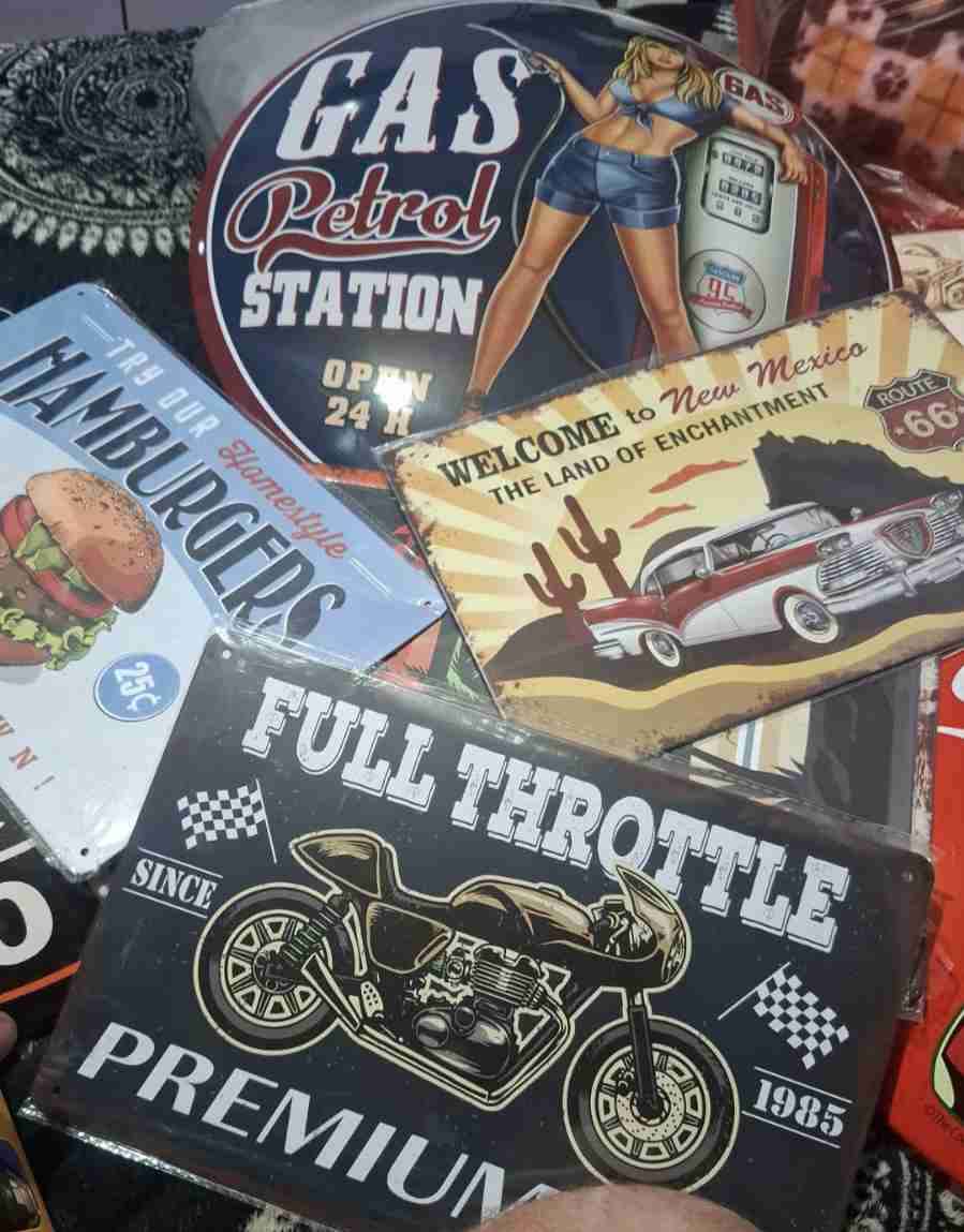 Placas metálicas retro decorativas