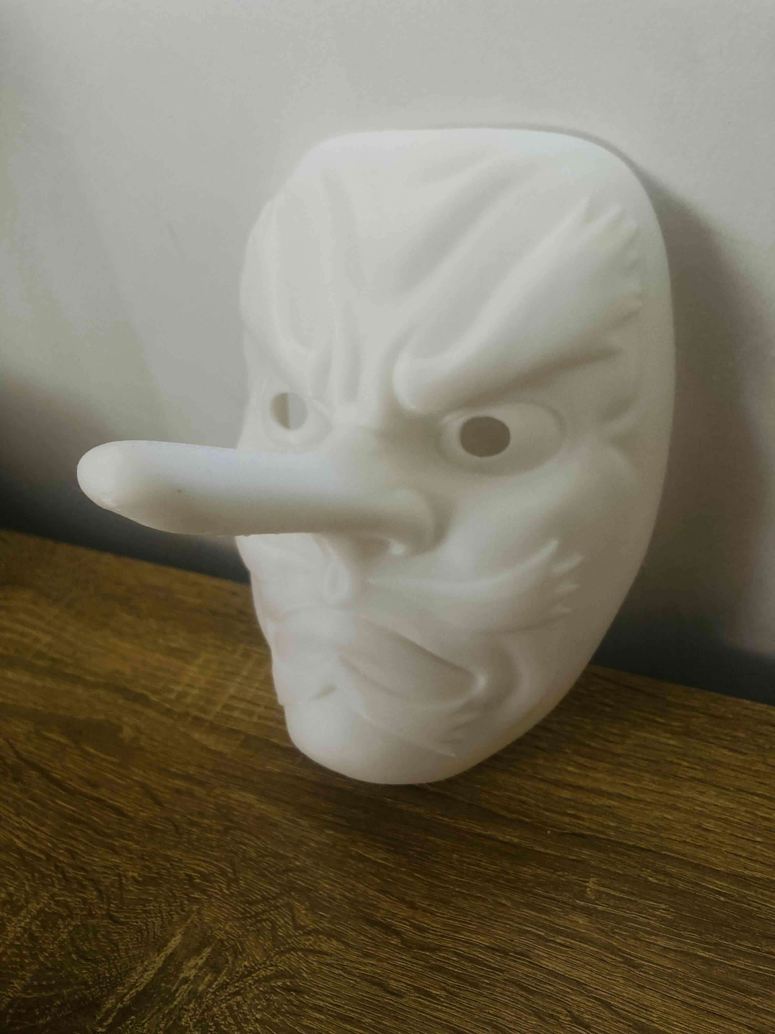 Máscara tengu decorativa blanca - miniatura 1