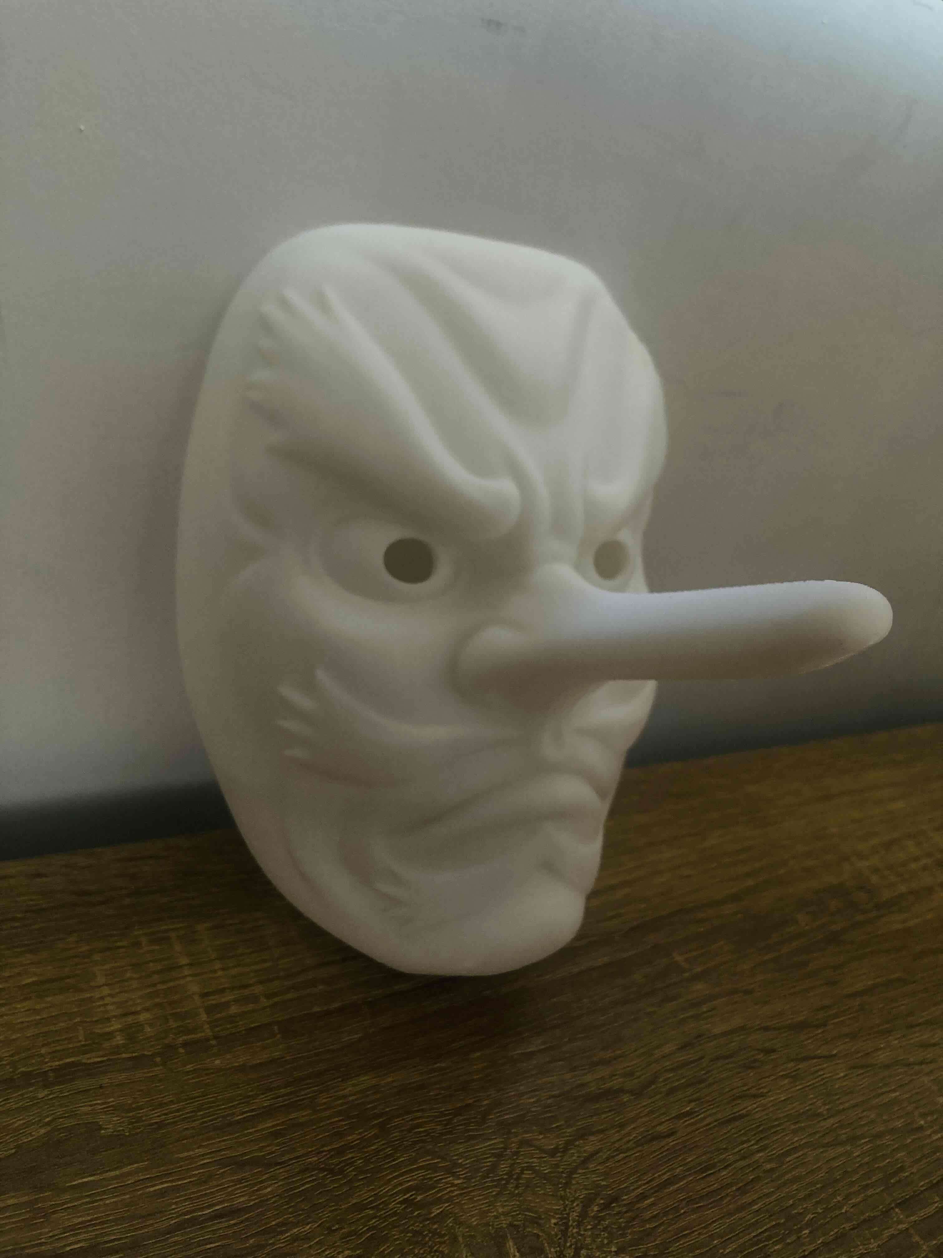 Máscara tengu decorativa blanca - miniatura 2