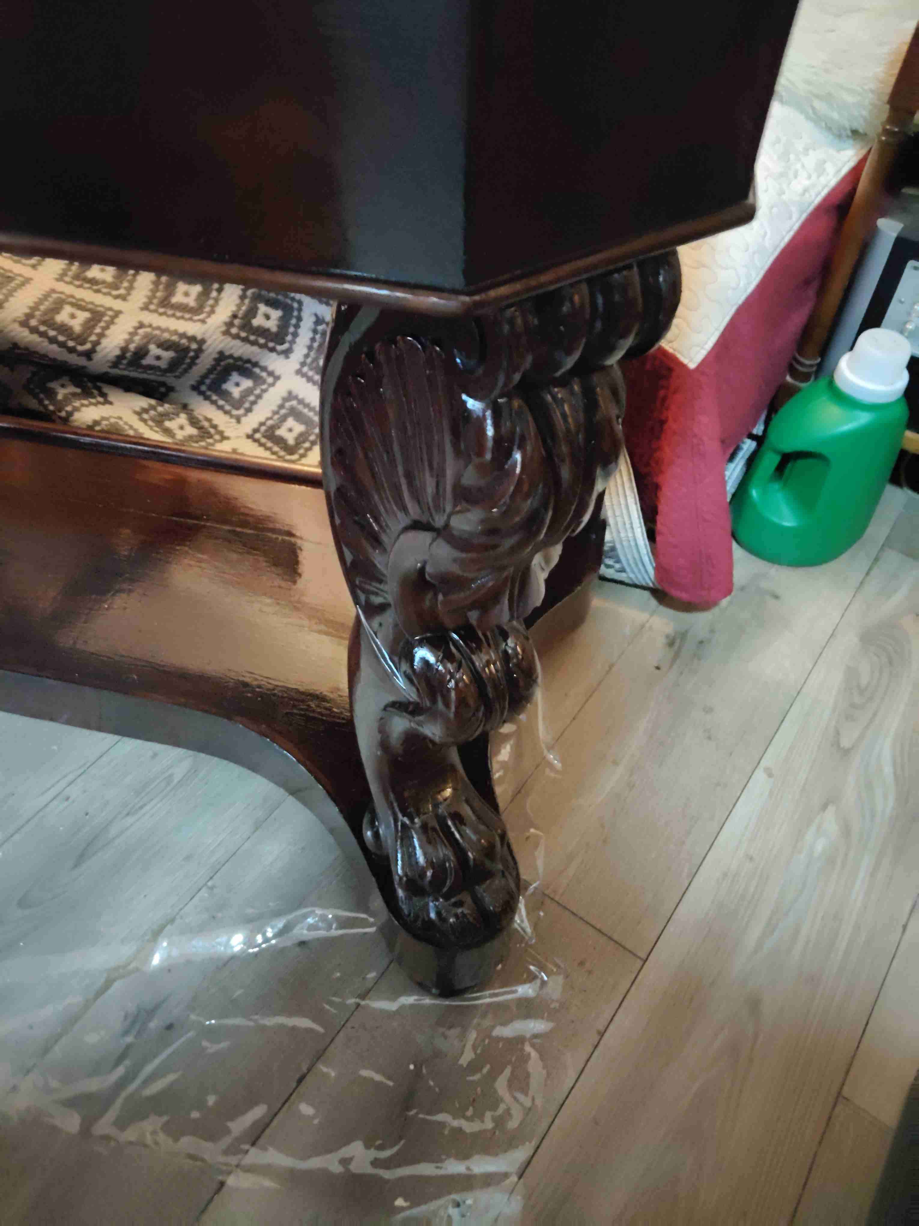 Mesa de madera oscura clásica, caoba victoriana - miniatura 3