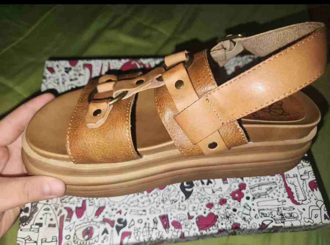 Sandalias planas cuero marrón - miniatura 2