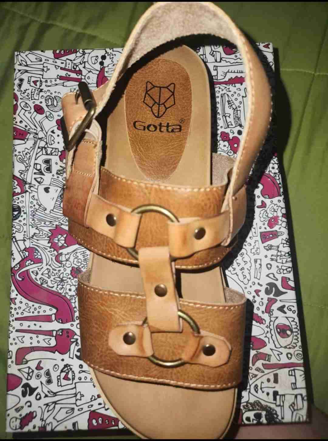 Sandalias planas cuero marrón - miniatura 3