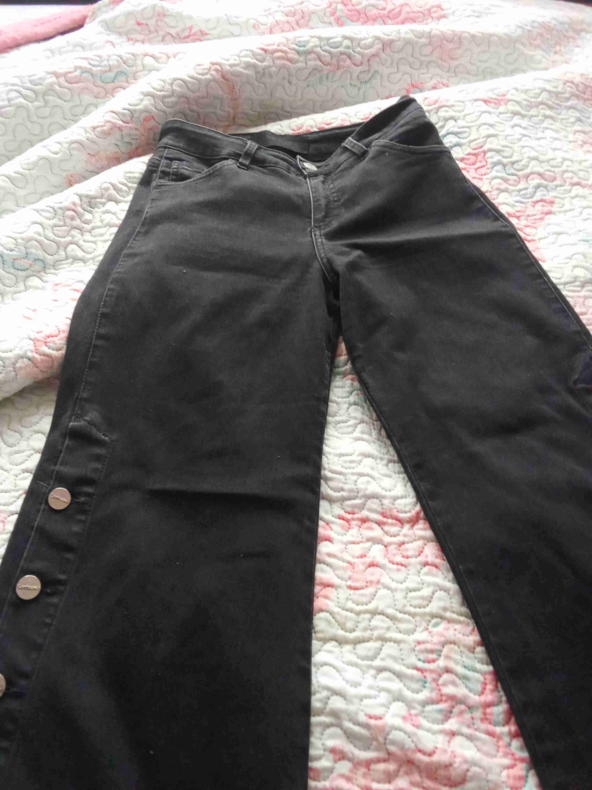 Pantalones negros con botones - miniatura 2