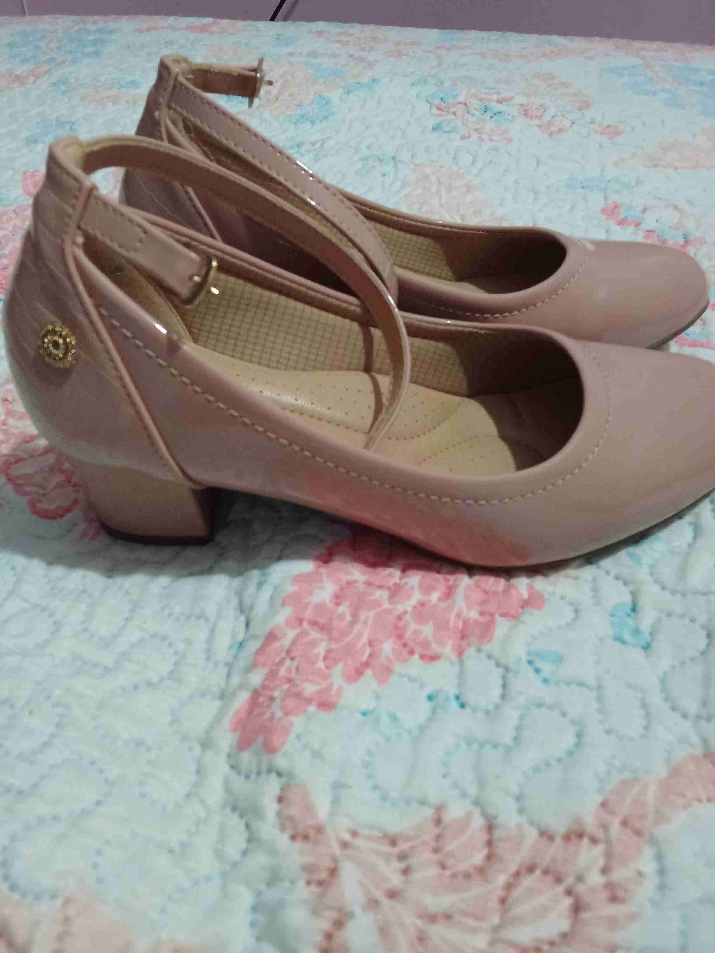 Zapatos rosado pastel de tacón bajo - miniatura 1