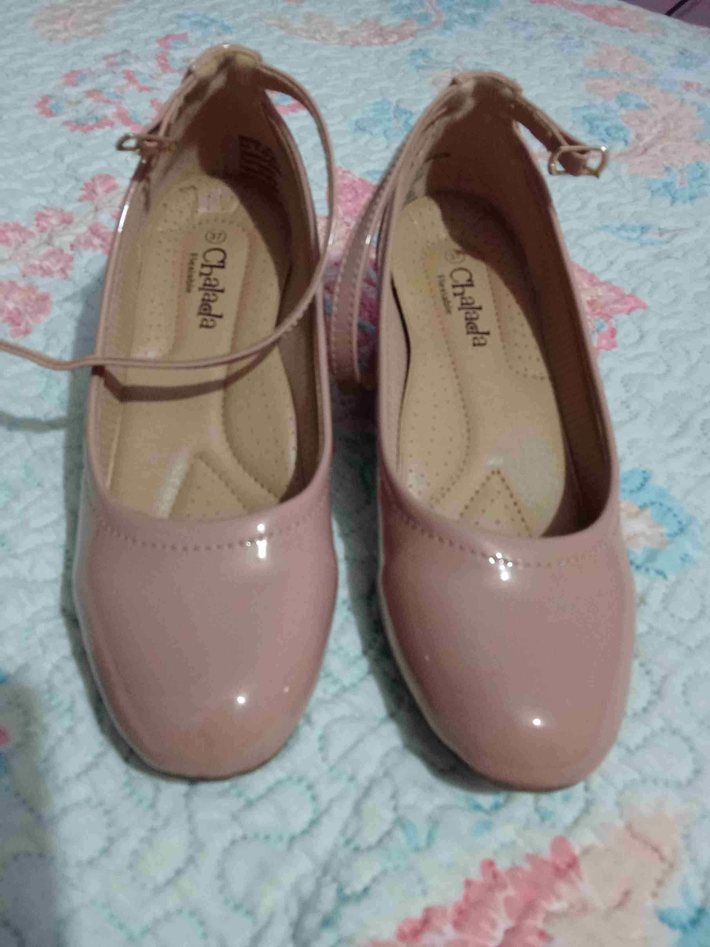 Zapatos rosado pastel de tacón bajo - miniatura 3