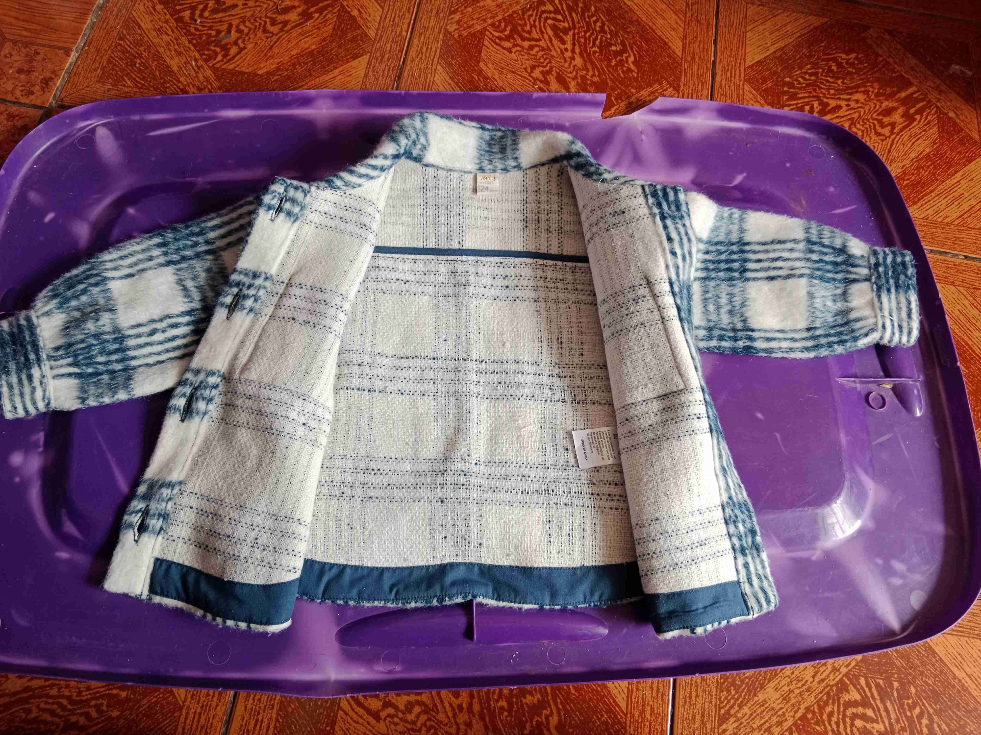 Chaqueta de cuadros azul y blanco - miniatura 1