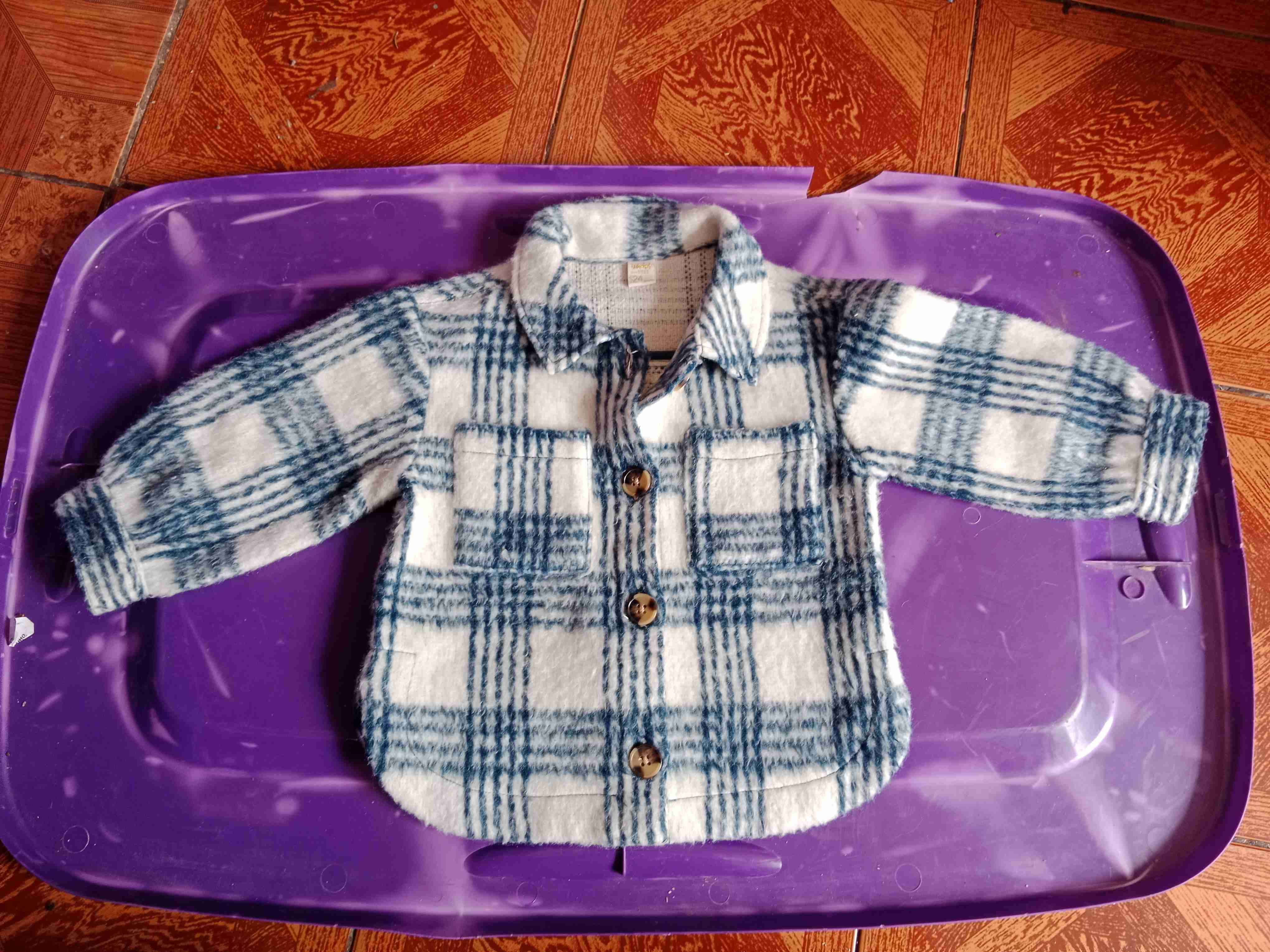 Chaqueta de cuadros azul y blanco - miniatura 2