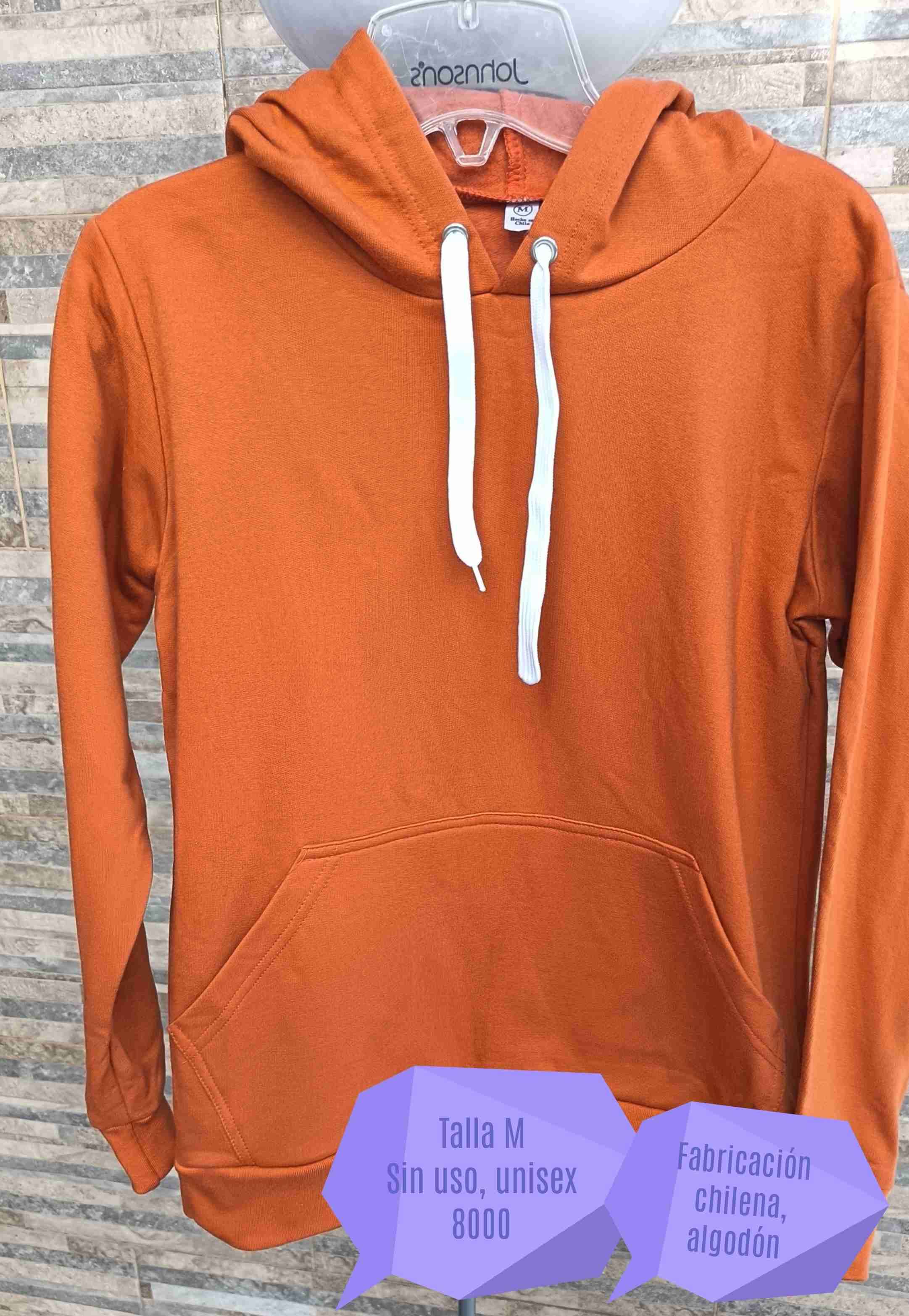 Polerón naranjo unisex algodón M nuevo