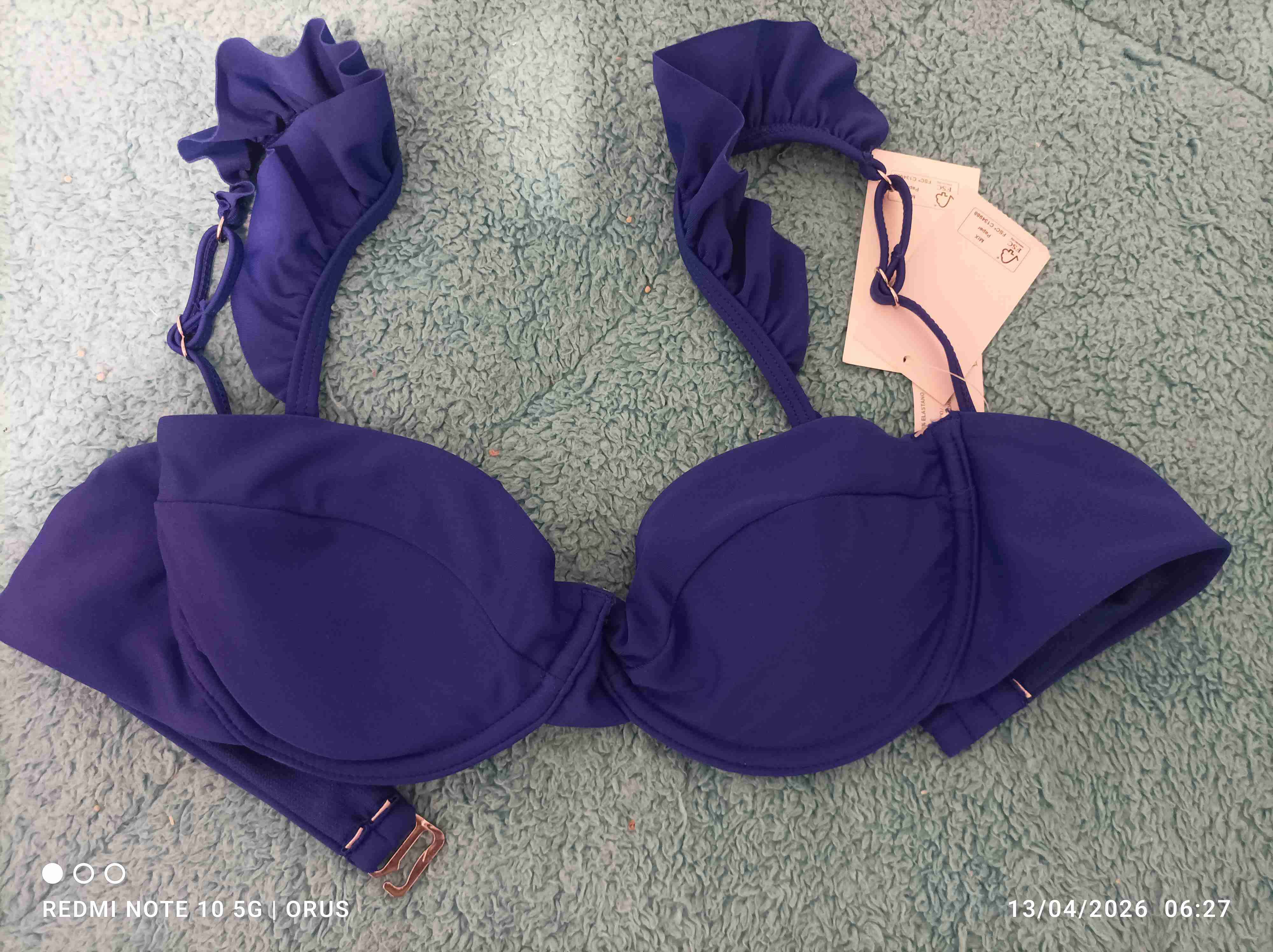 Bikini azul con volantes - miniatura 2