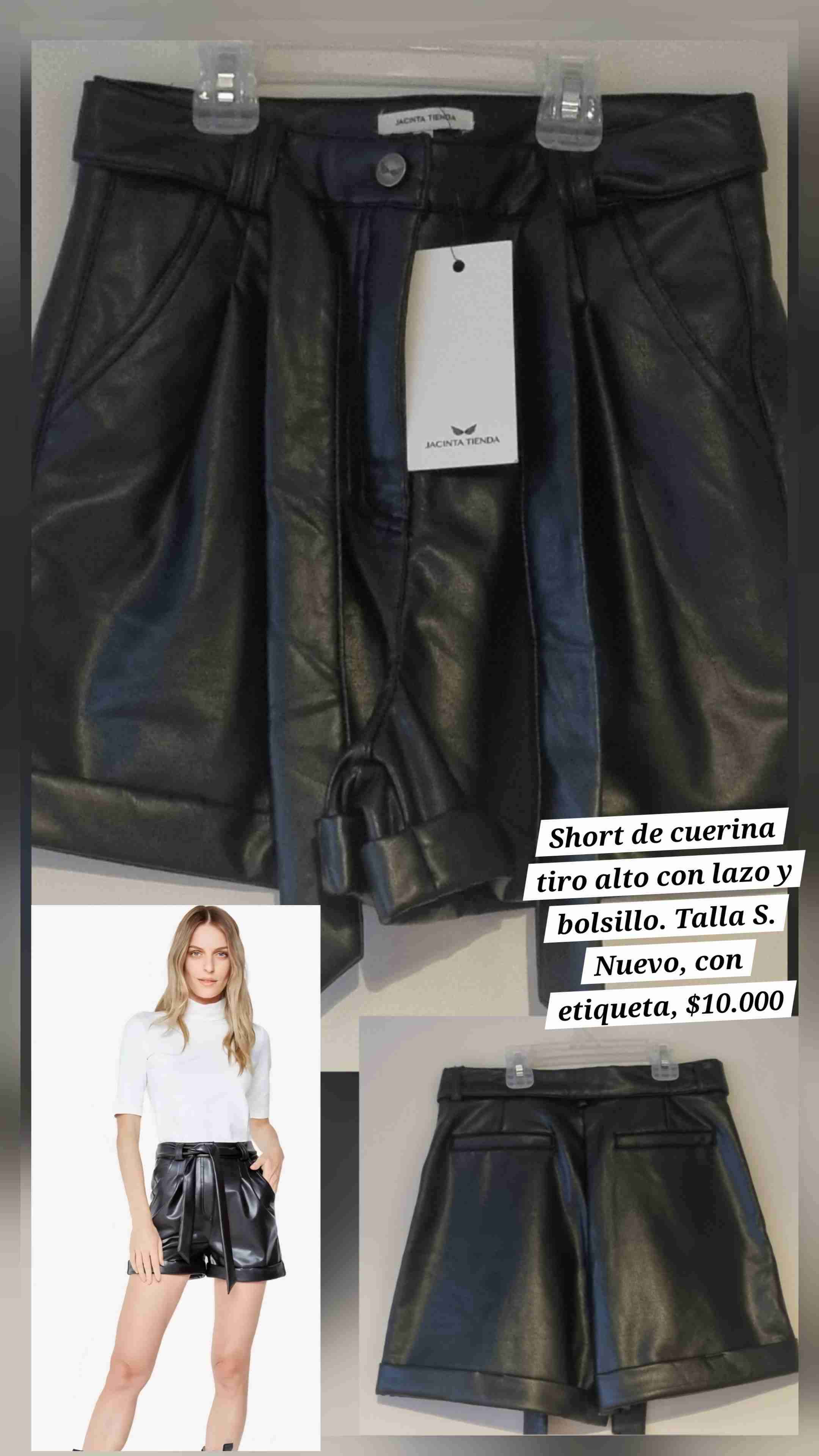 Short negro tiro alto