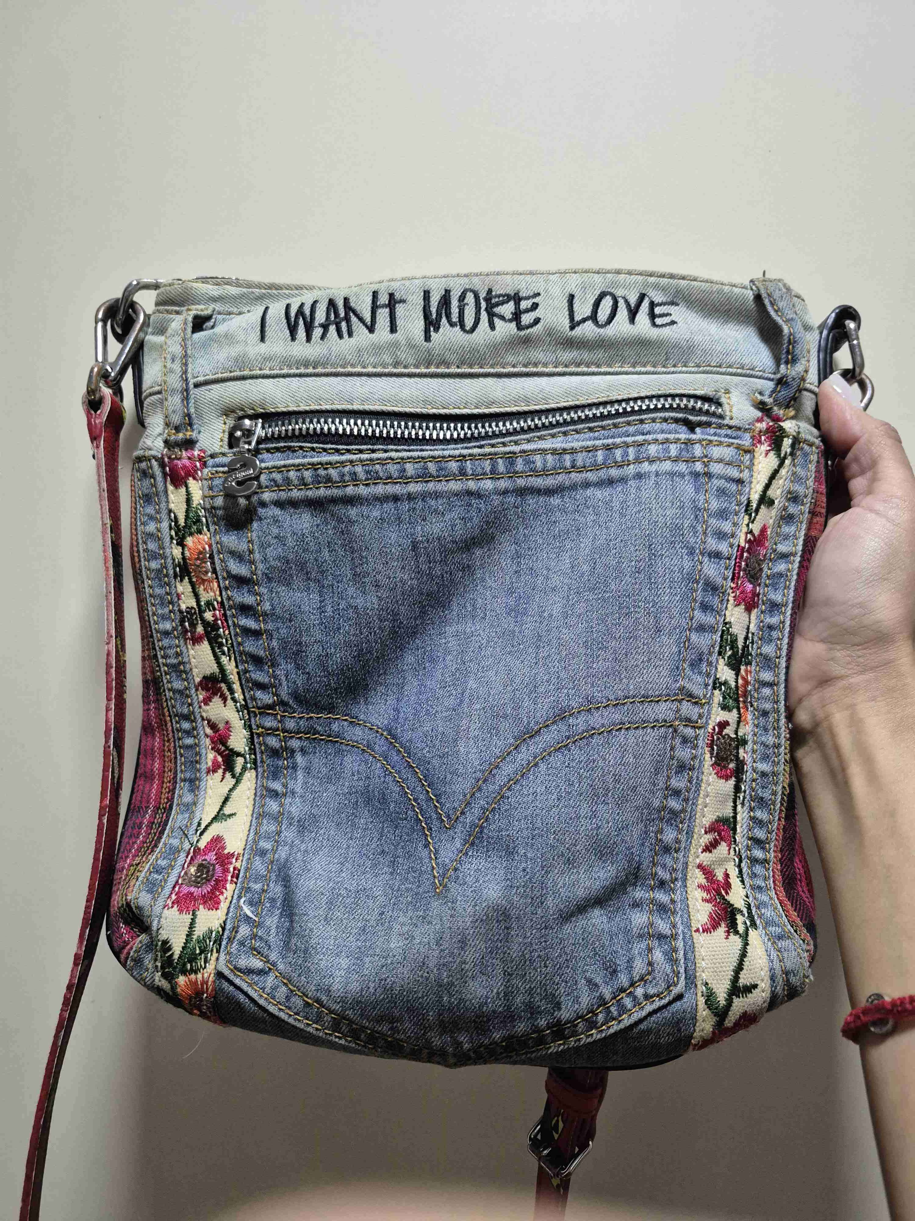 Cartera bohemia con detalles denim - miniatura 2