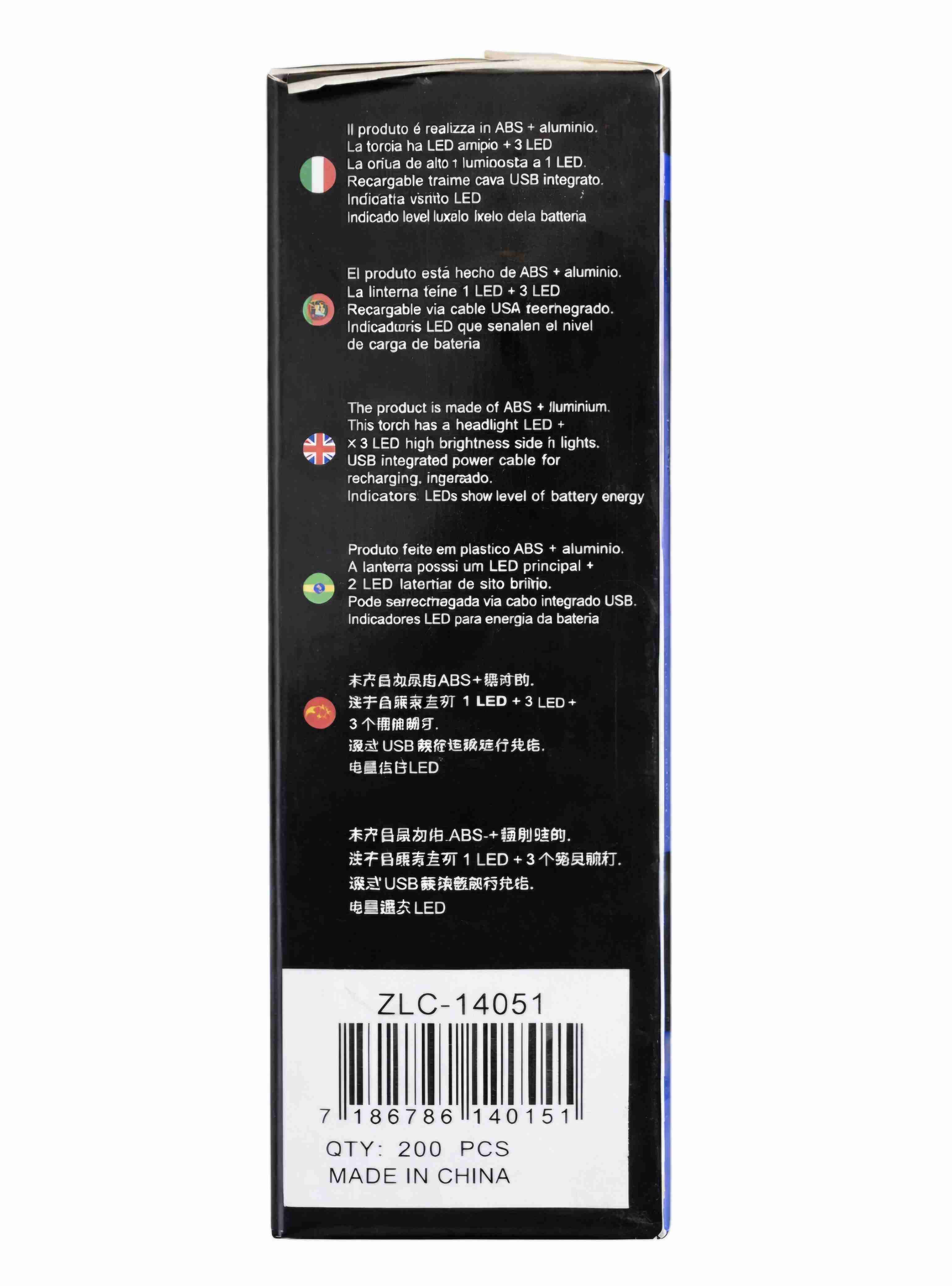 Linterna LED recargable negra - miniatura 3