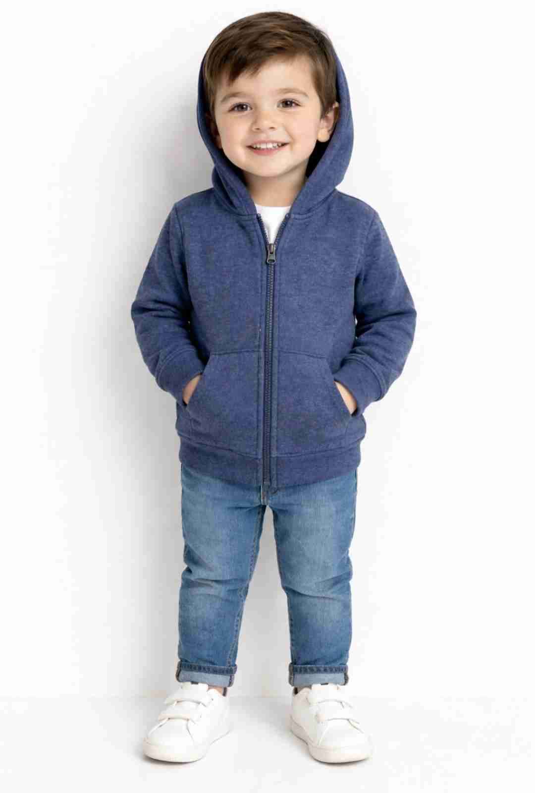 Polerón azul niño con capucha - miniatura 1