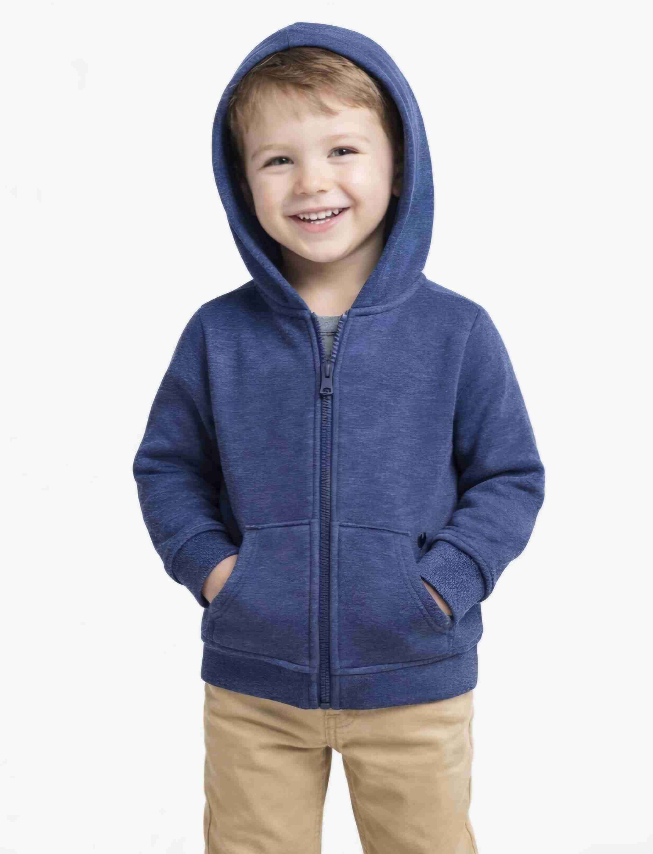 Polerón azul niño con capucha - miniatura 2