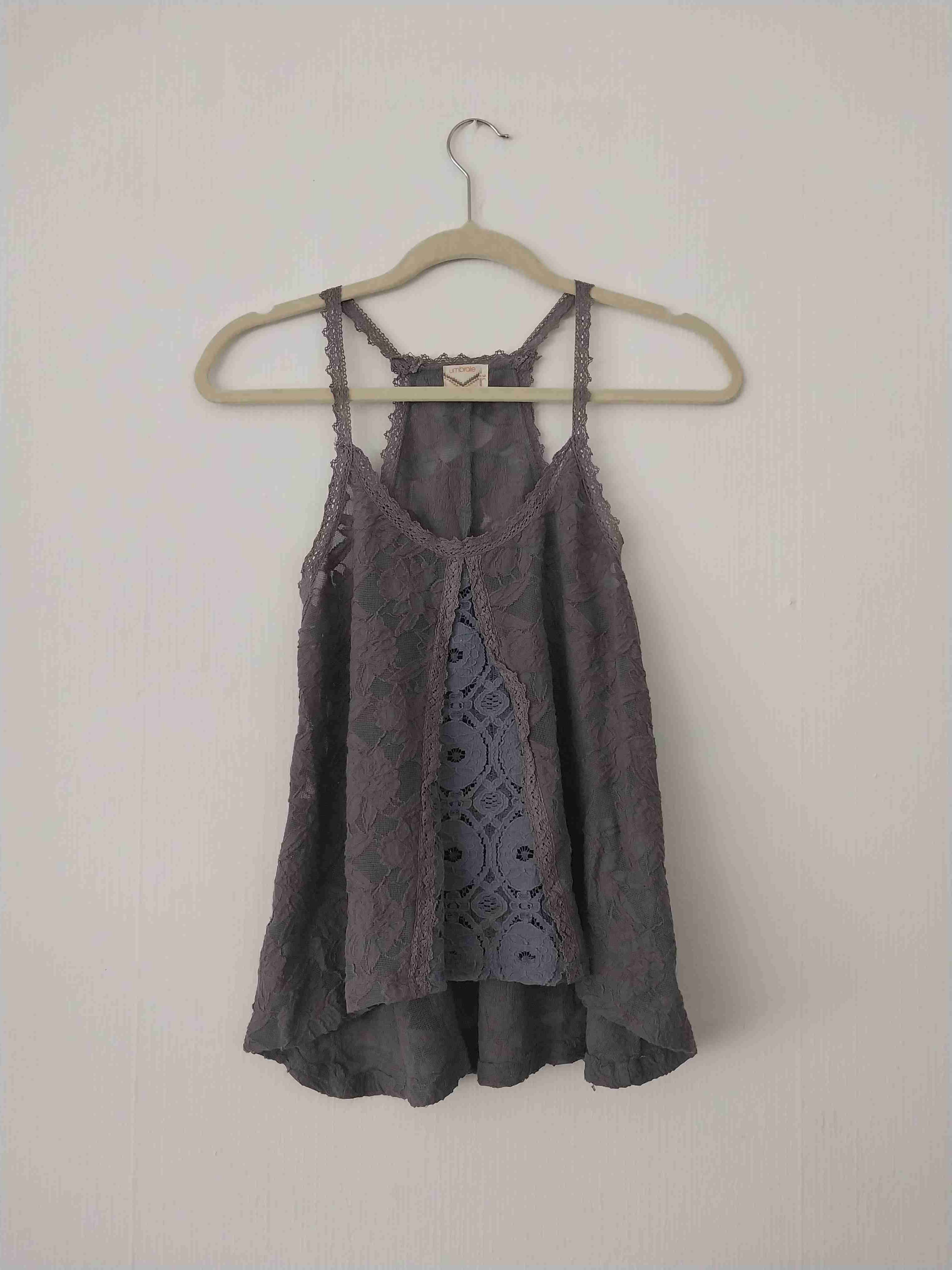 Blusa Umbrale de encaje gris - miniatura 1