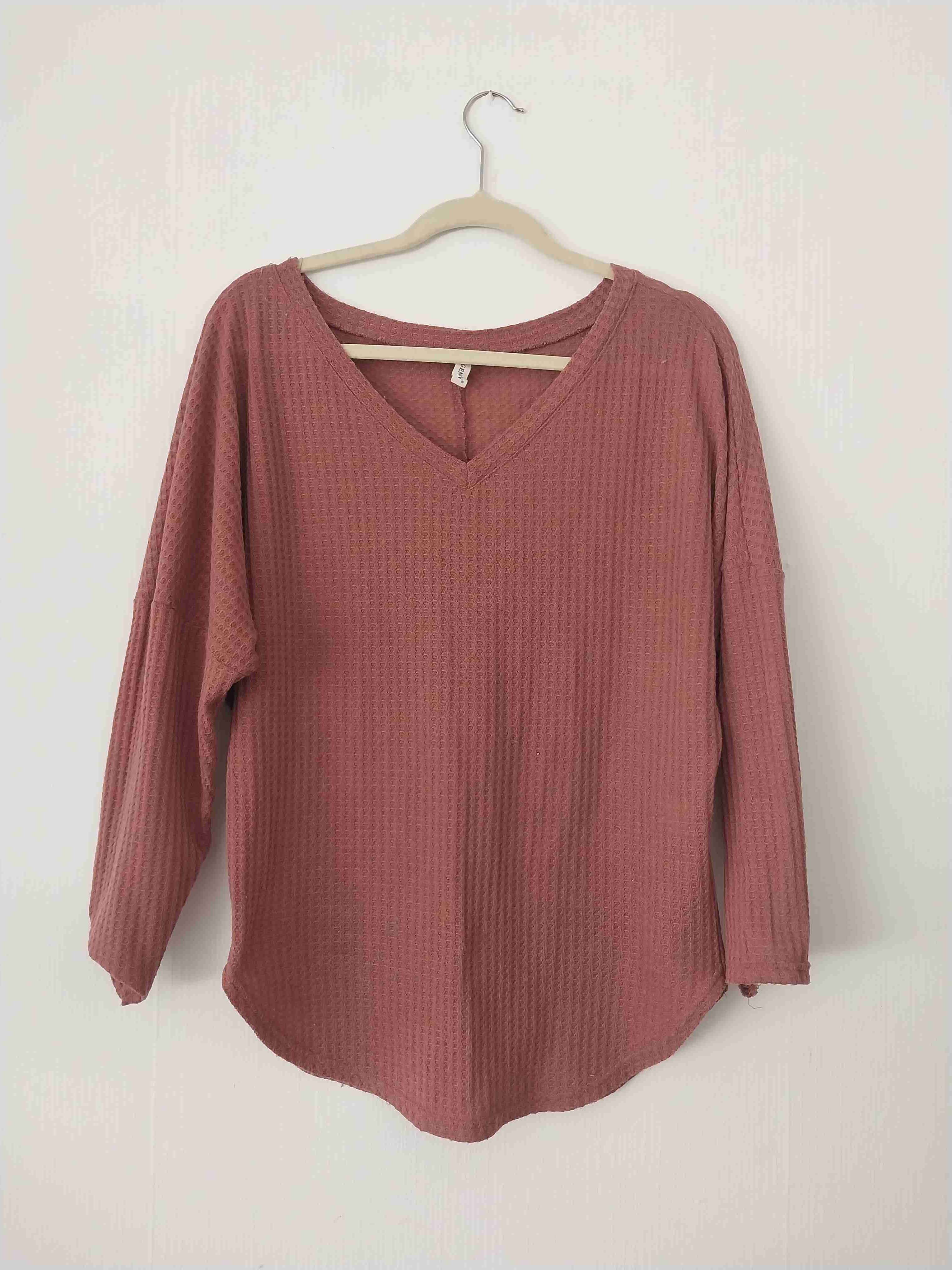 Polera manga larga burdeo - miniatura 1