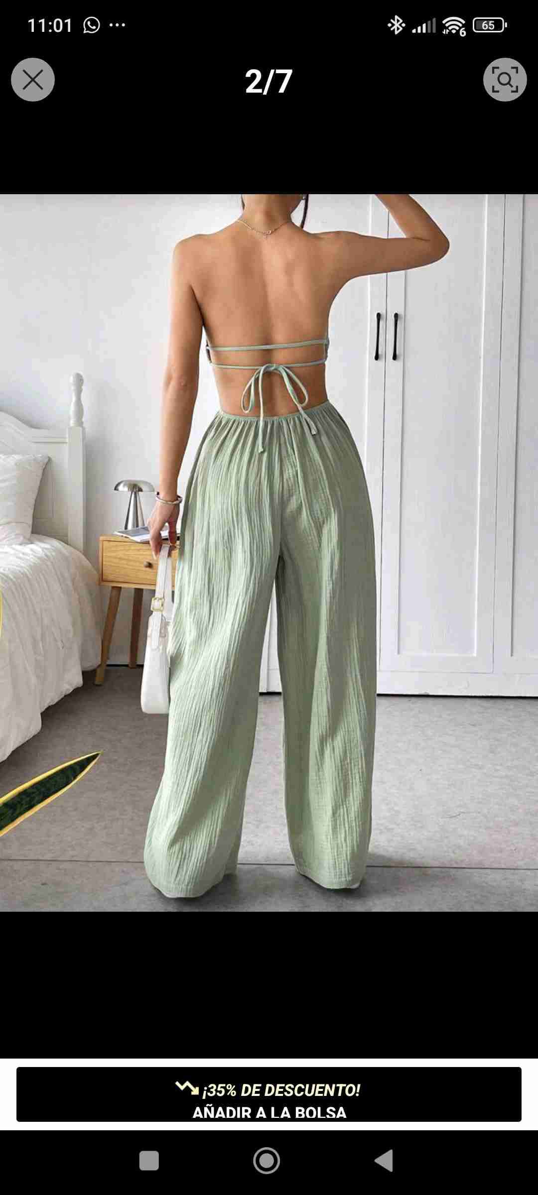 Enterito verde bandeau elegante - miniatura 2