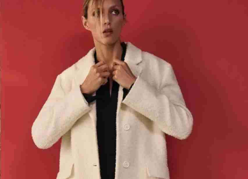 Abrigo blanco invierno de mujer, ZARA - miniatura 1