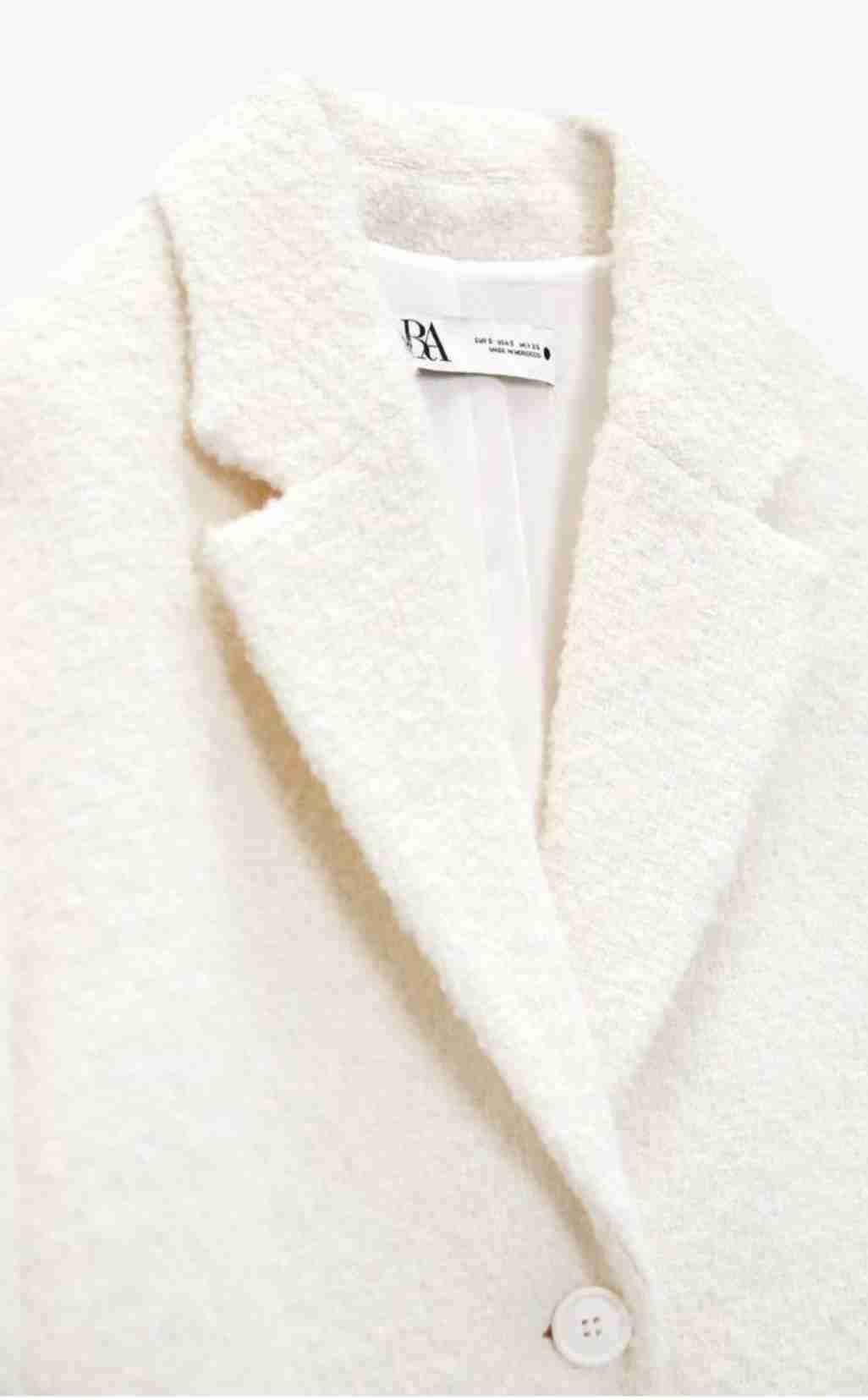 Abrigo blanco invierno de mujer, ZARA - miniatura 2