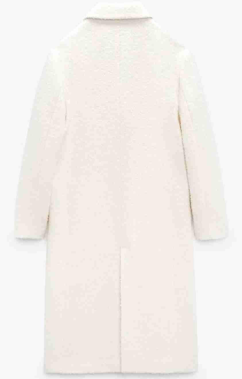 Abrigo blanco invierno de mujer, ZARA - miniatura 3