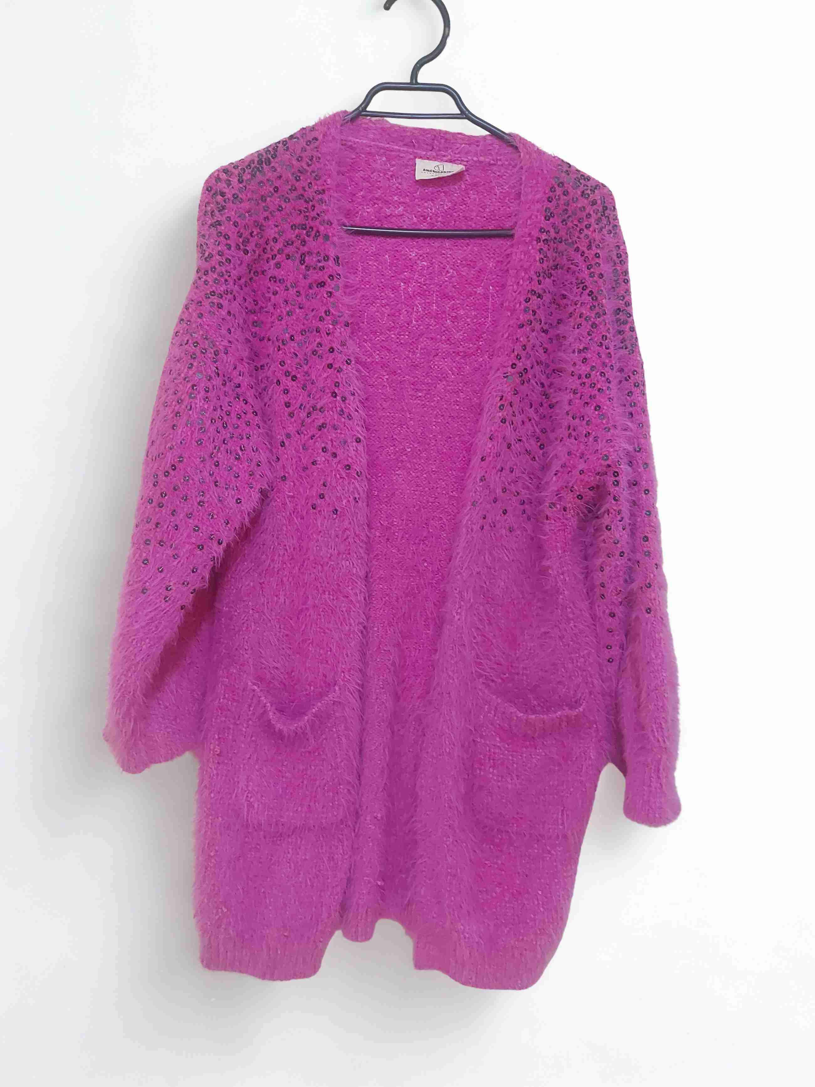 Americanino. Cardigan largo fuccia peludo. - miniatura 5