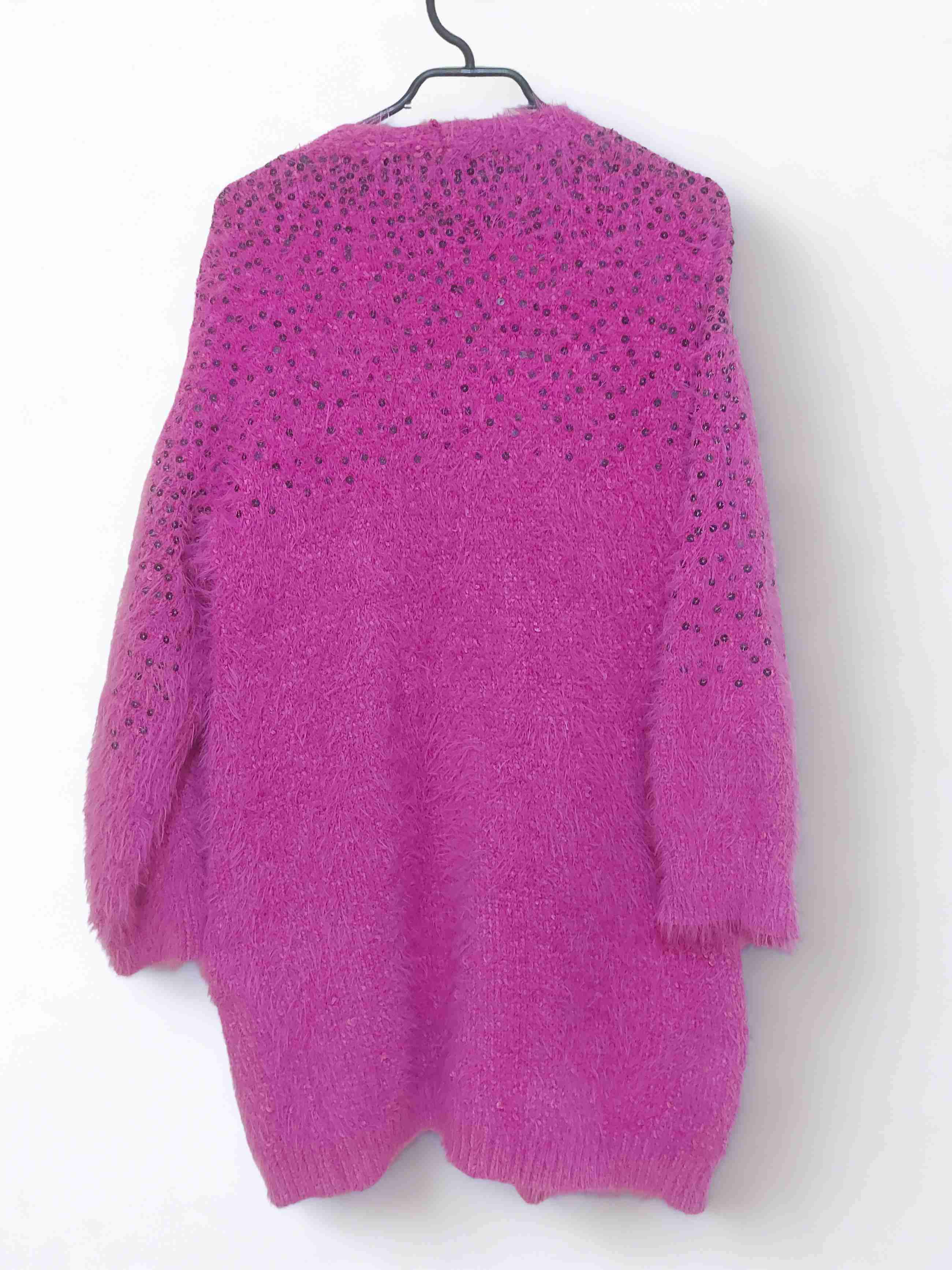 Americanino. Cardigan largo fuccia peludo. - miniatura 6