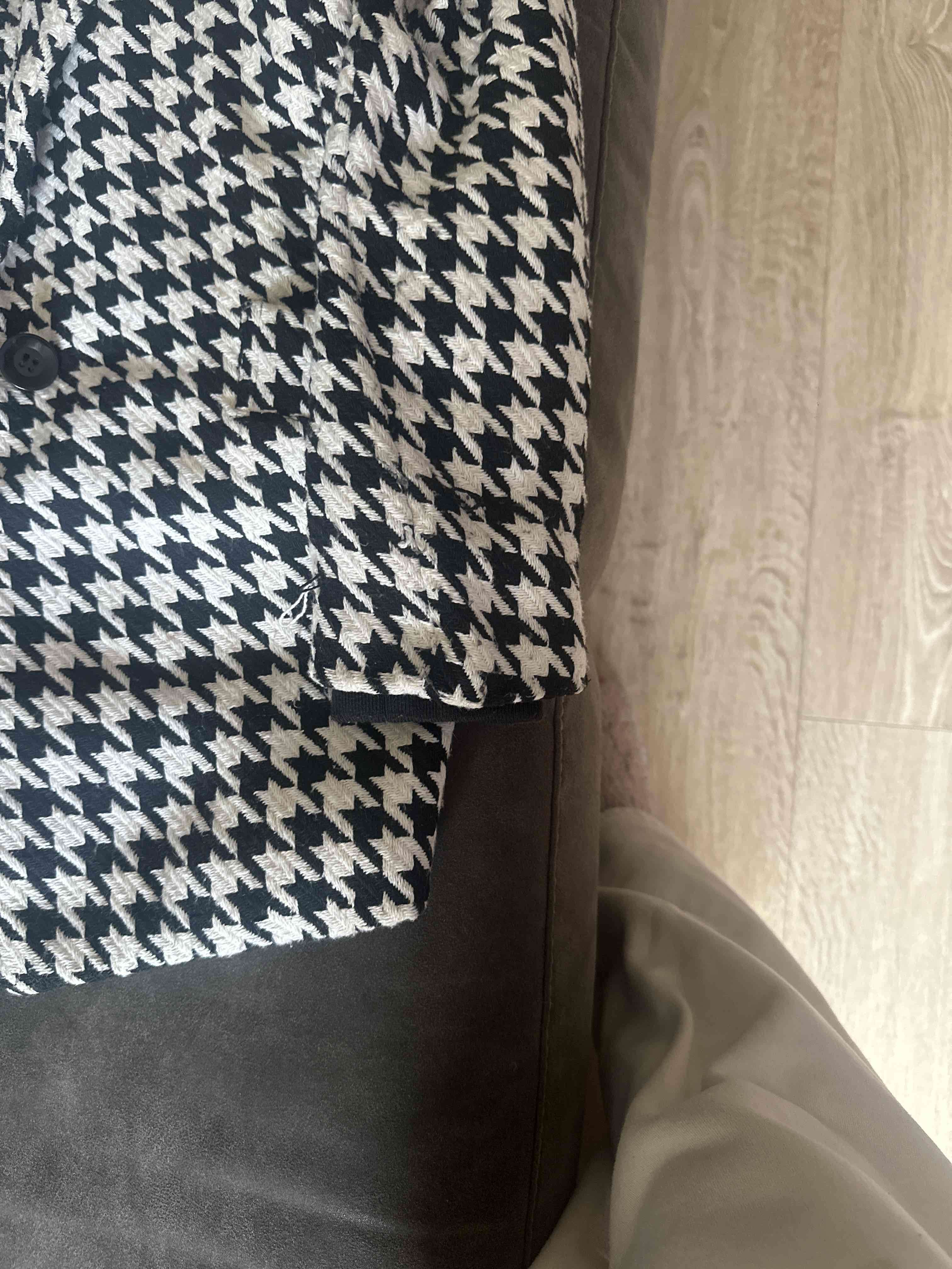 Abrigo de pata de gallo blanco y negro - miniatura 3