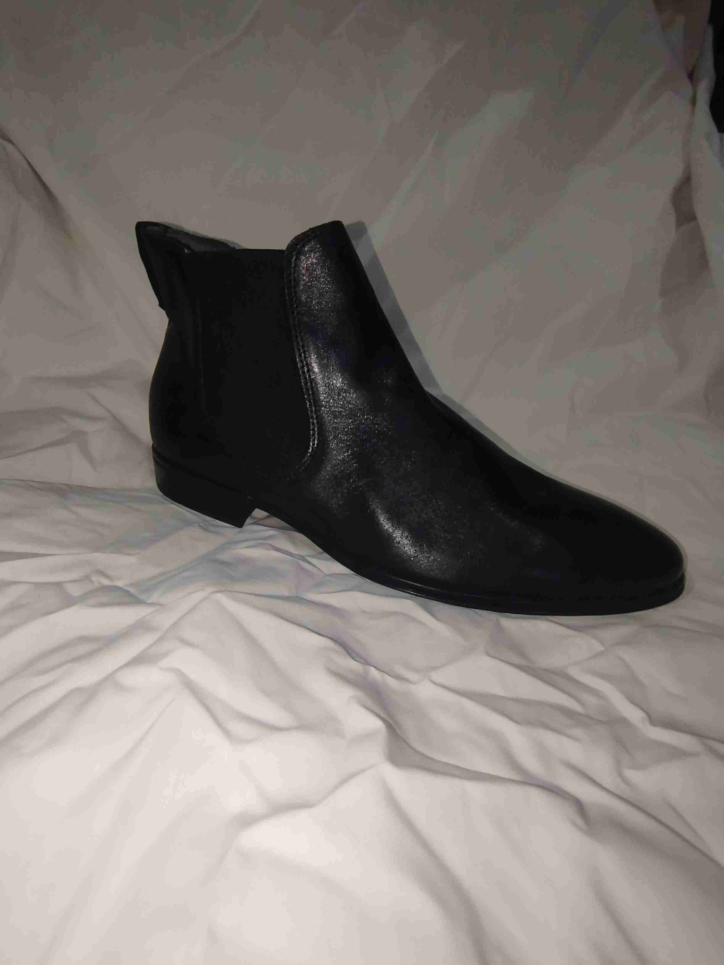 Botín negro de cuero - miniatura 3