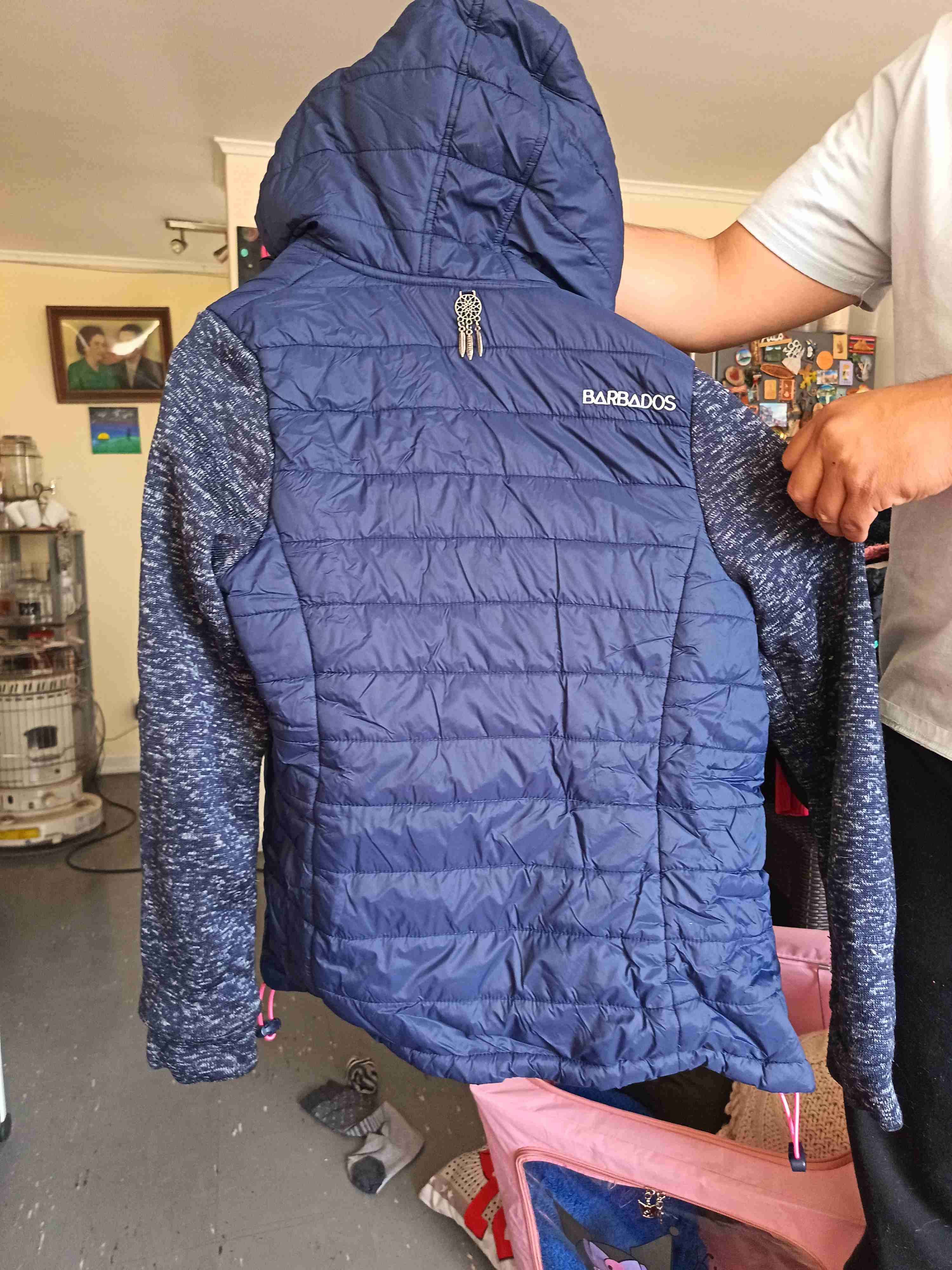 Chaqueta azul con rosa - miniatura 3