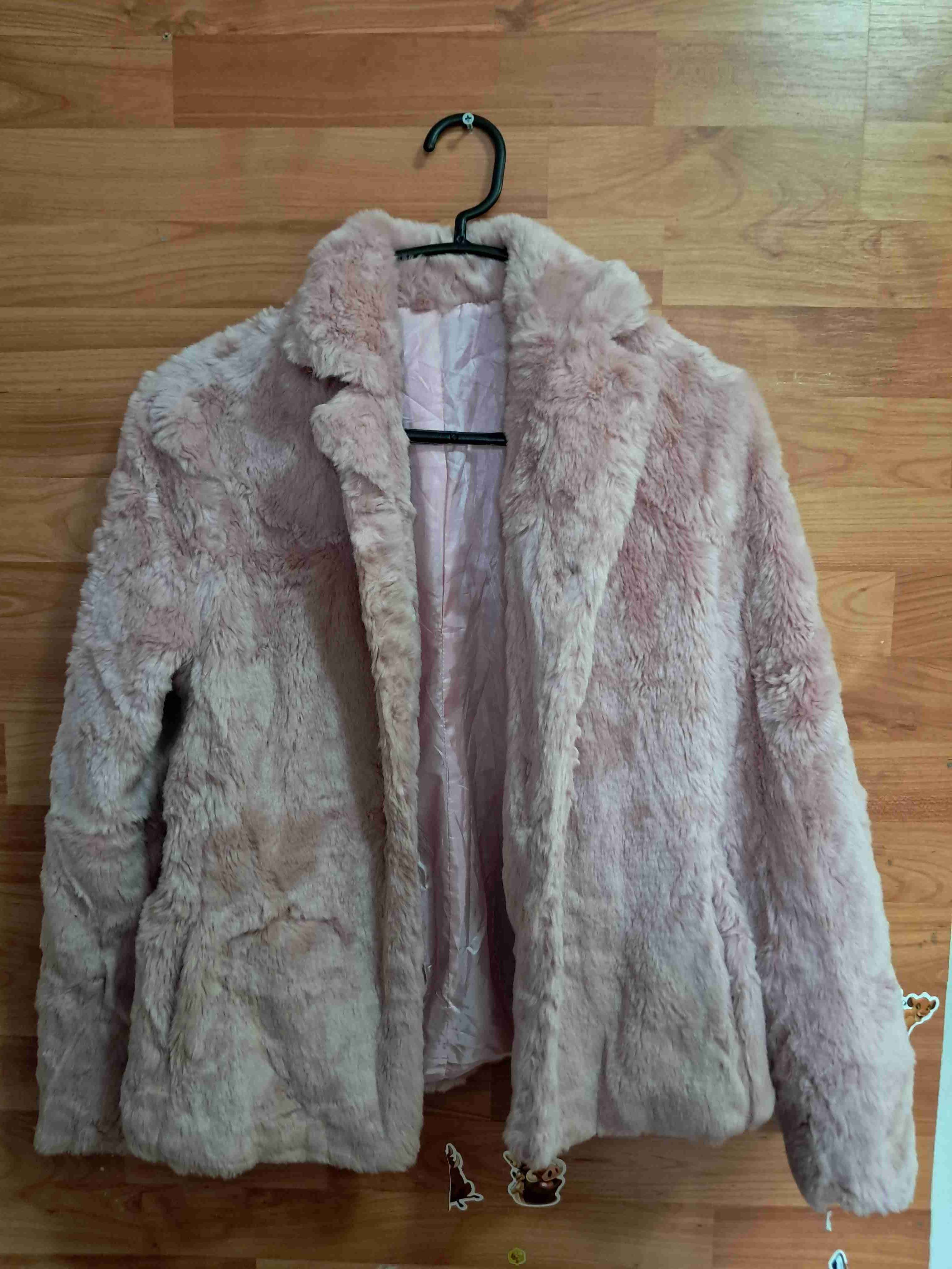 Abrigo de piel sintética rosa - miniatura 3