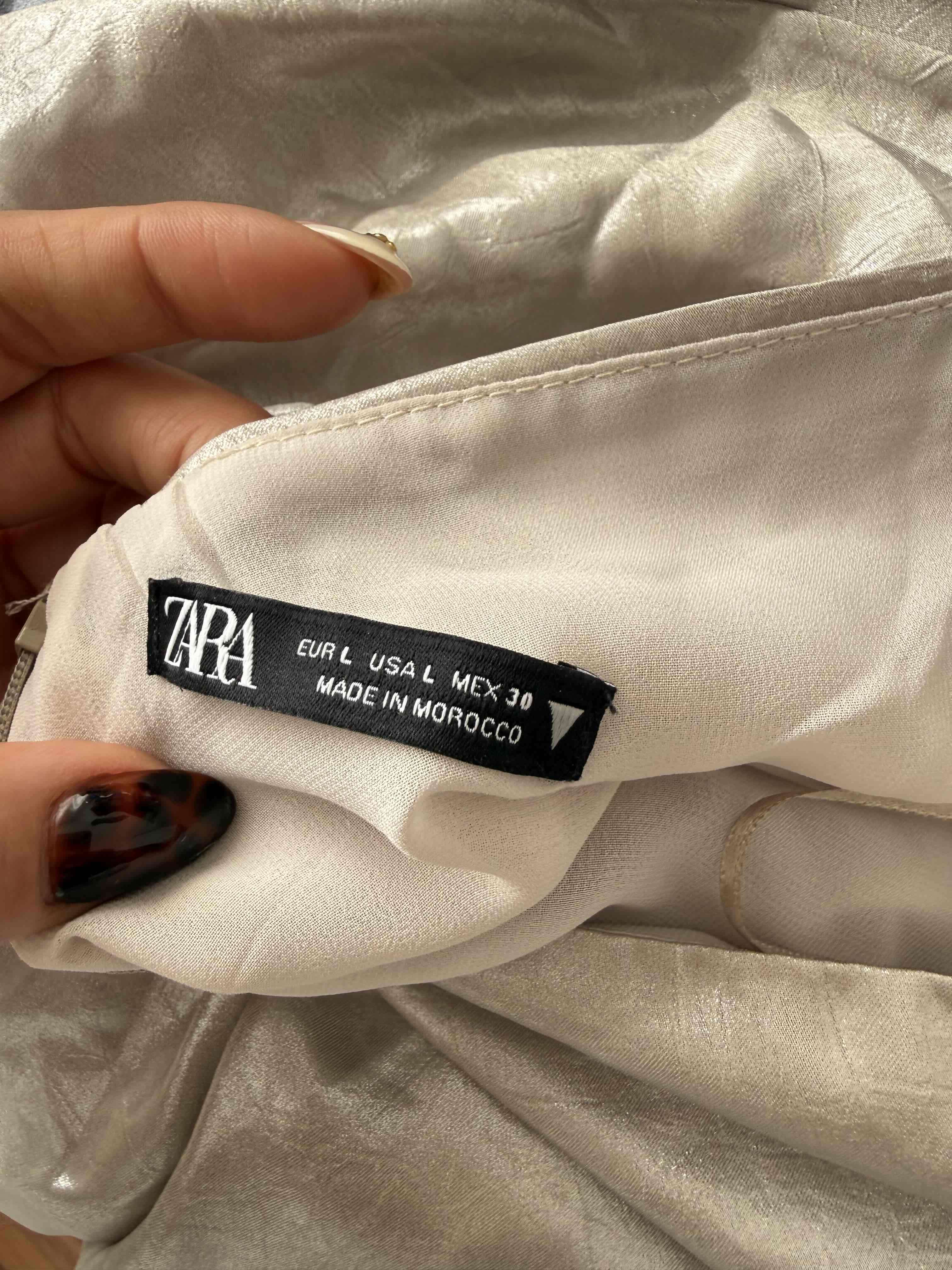 Vestido satinado plateado - miniatura 3