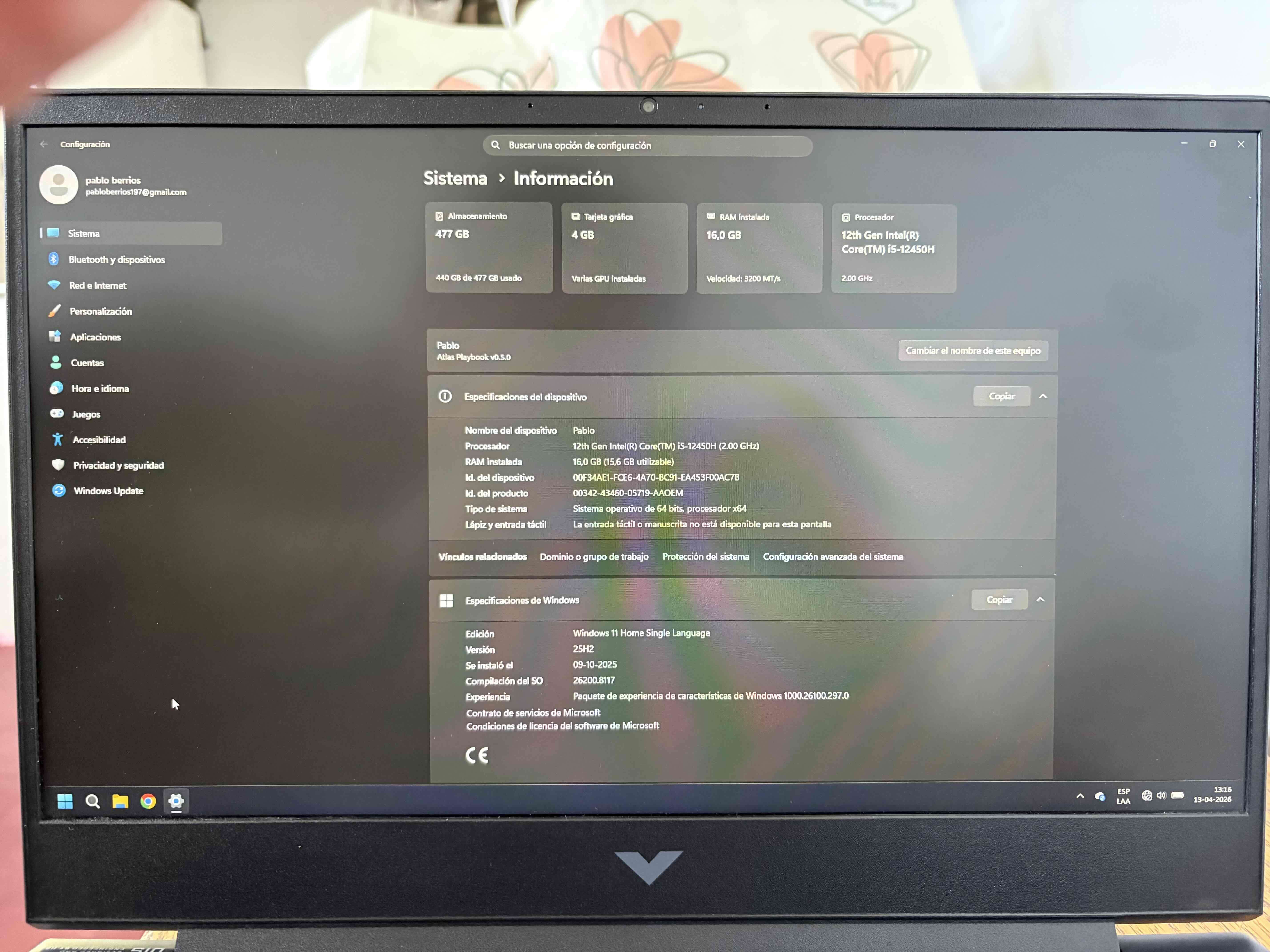 Laptop HP Victus gaming negra - miniatura 5