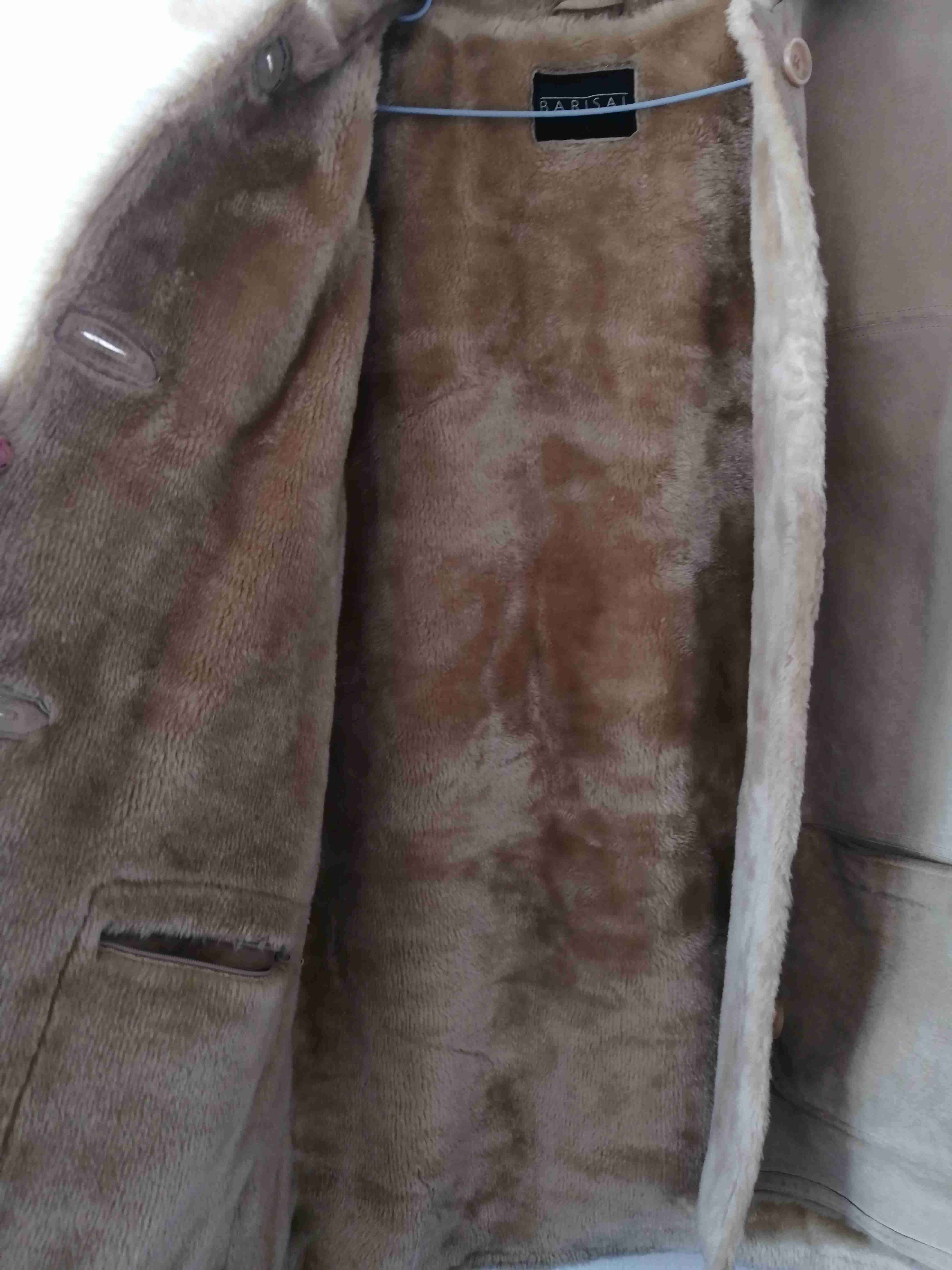 Abrigo beige con forro de piel - miniatura 6