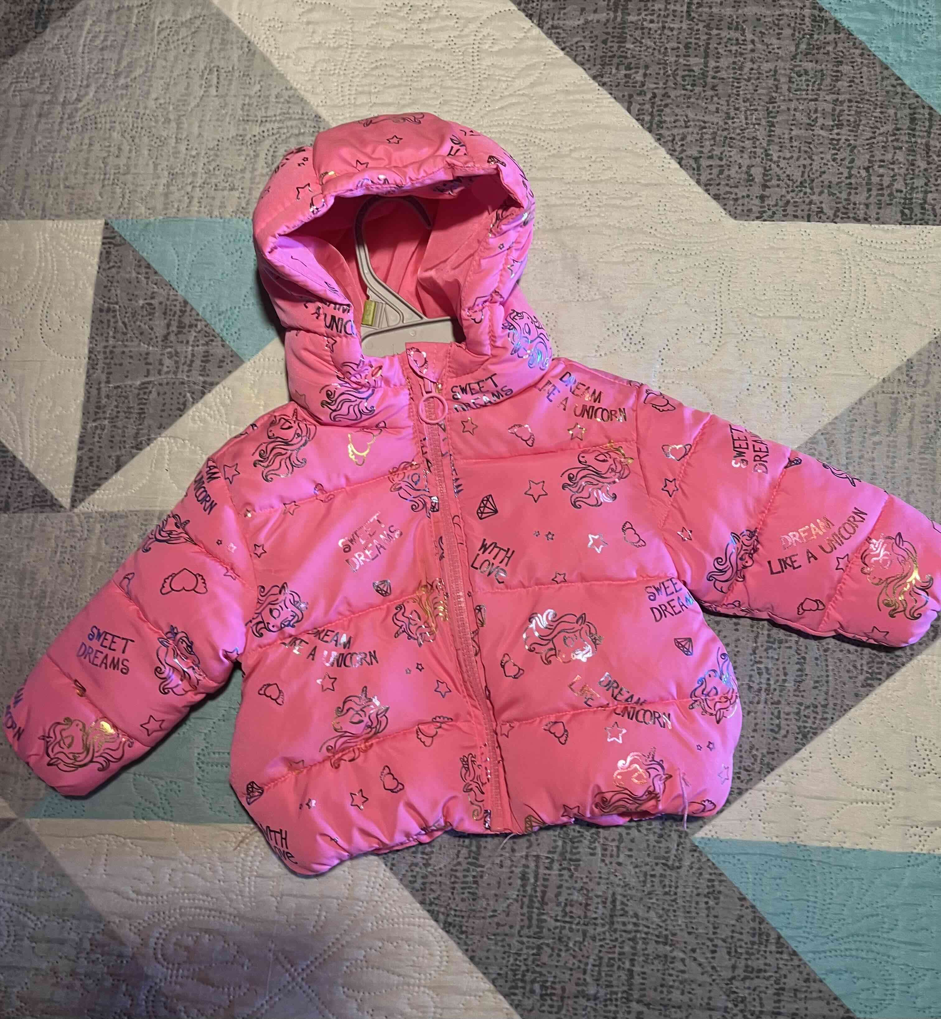 Chaqueta rosa infantil con unicornios
