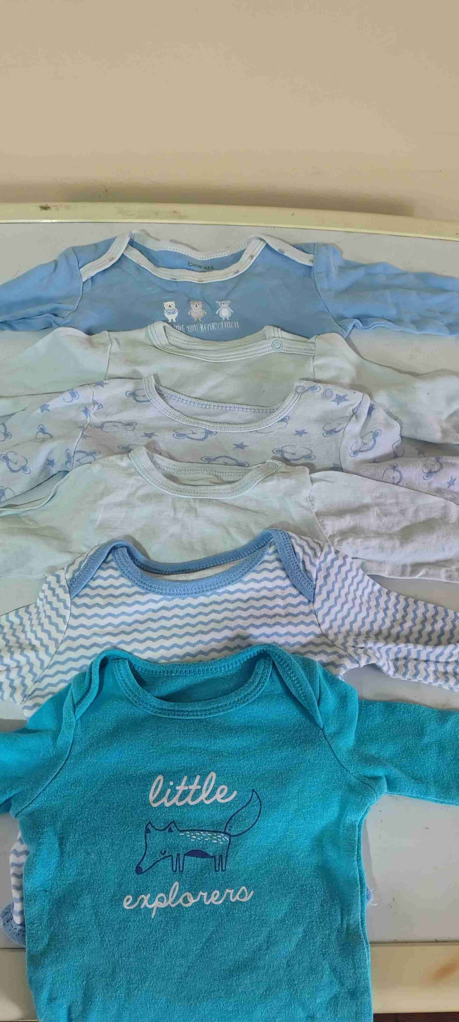 Pack camisetas bebé azul 0-3 meses - miniatura 1