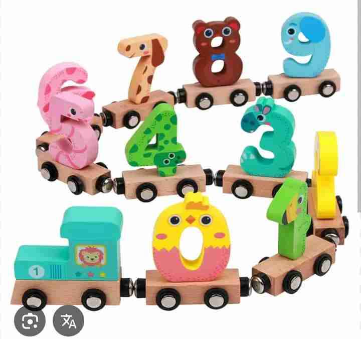 Set de tren de juguete en madera - miniatura 2