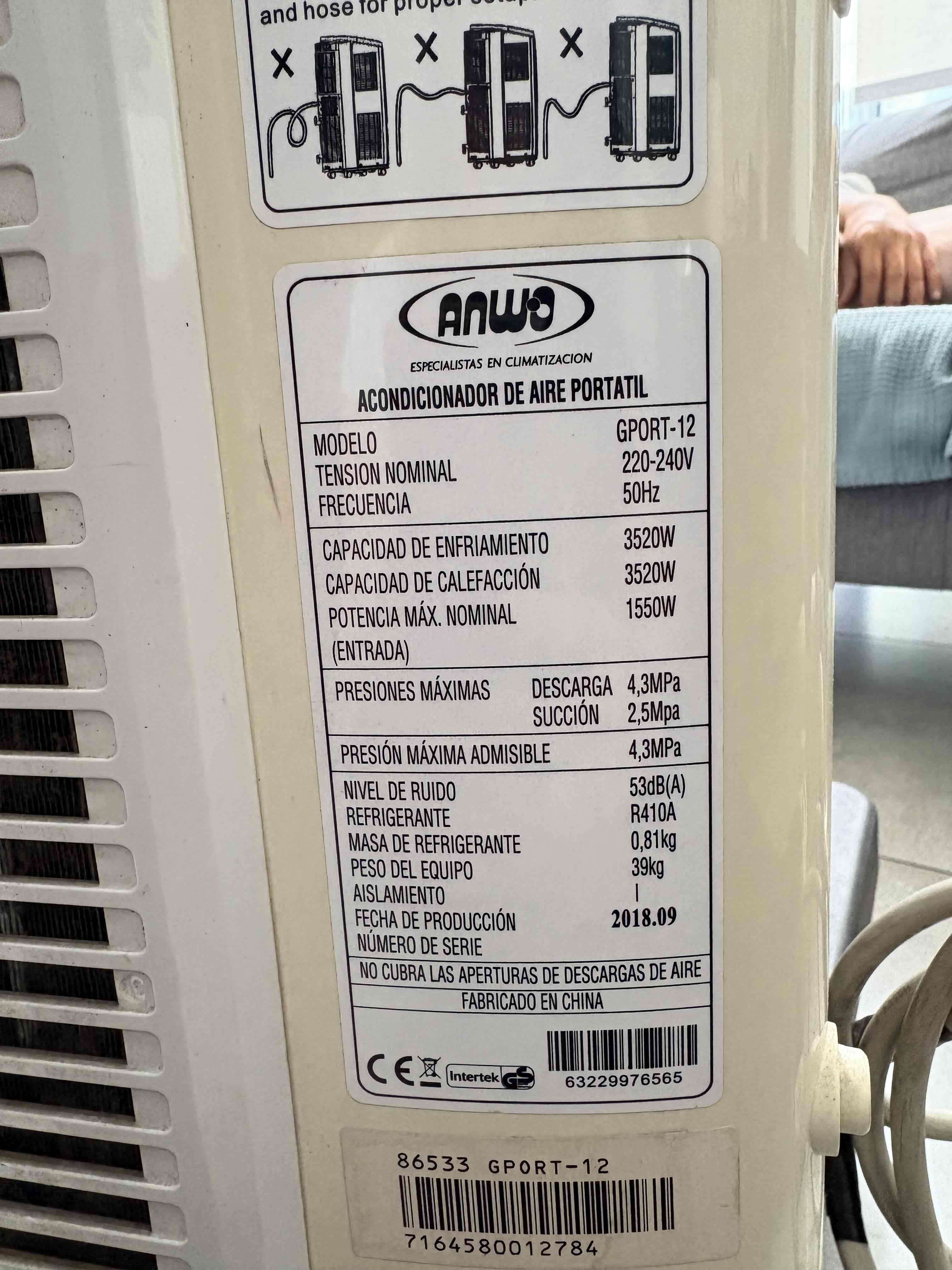 Aire acondicionado portátil ANWO - miniatura 3