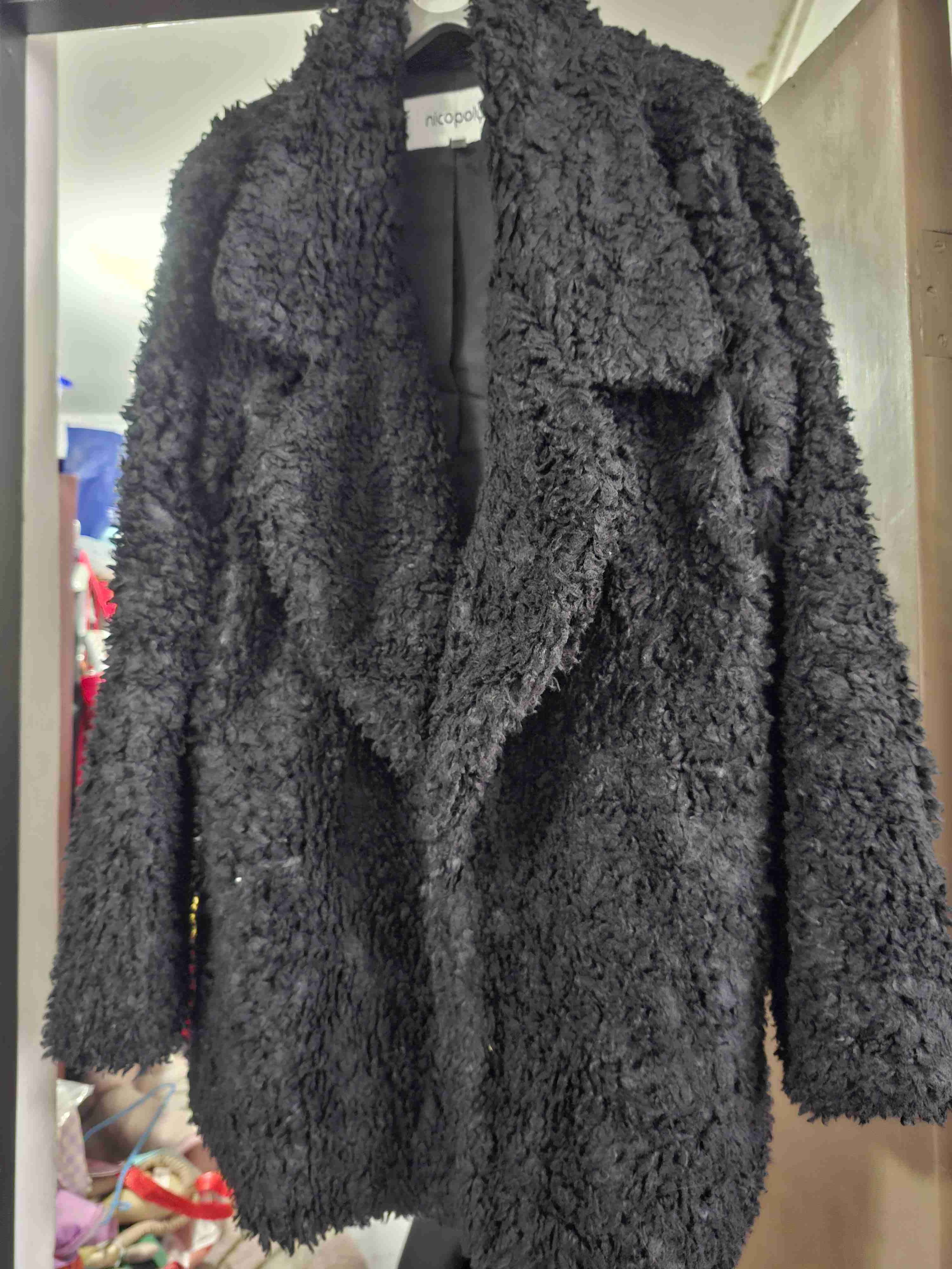 Abrigo peludo negro Nicopoly - miniatura 1