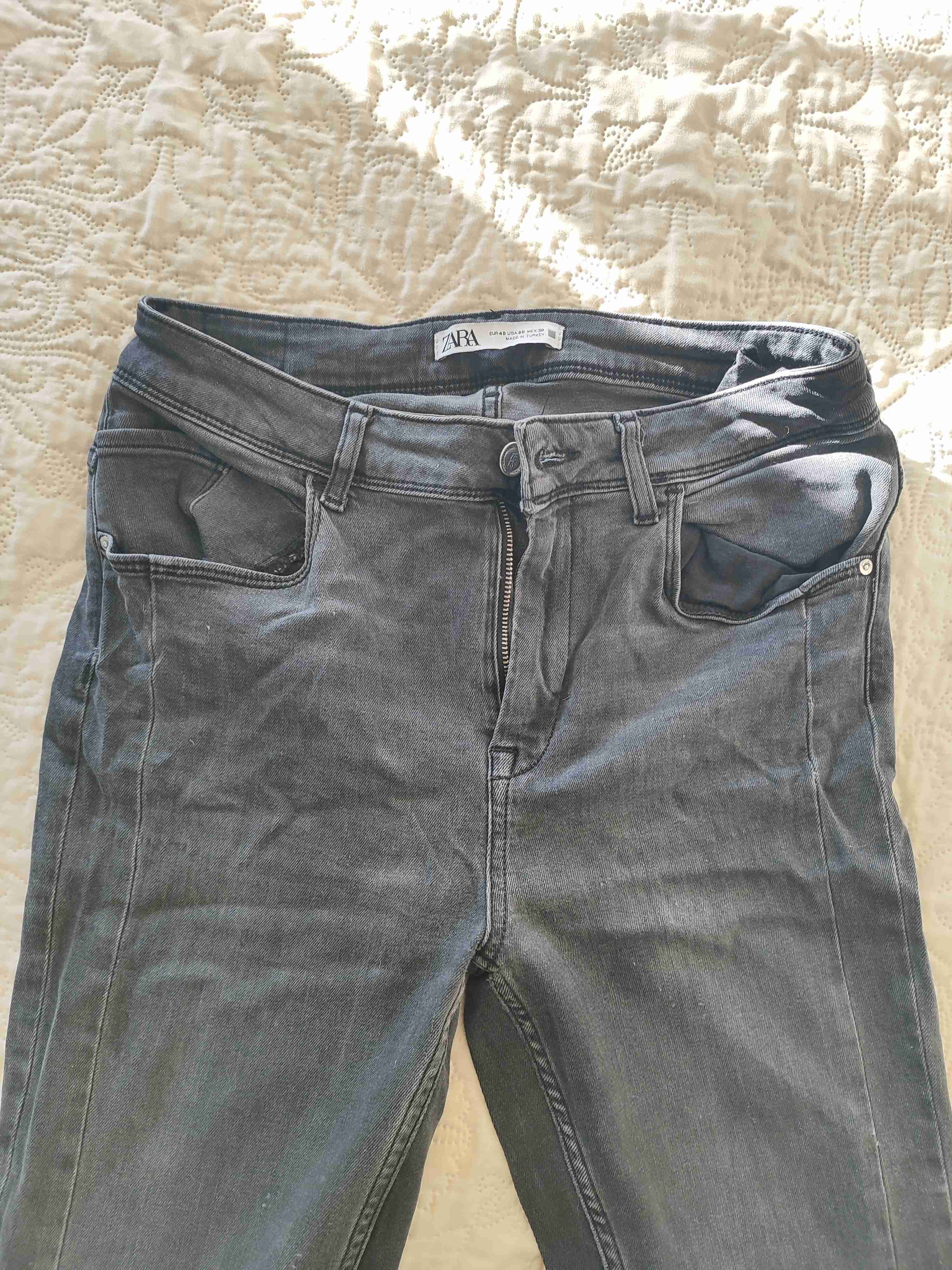 Jeans grises Zara para mujer - miniatura 1