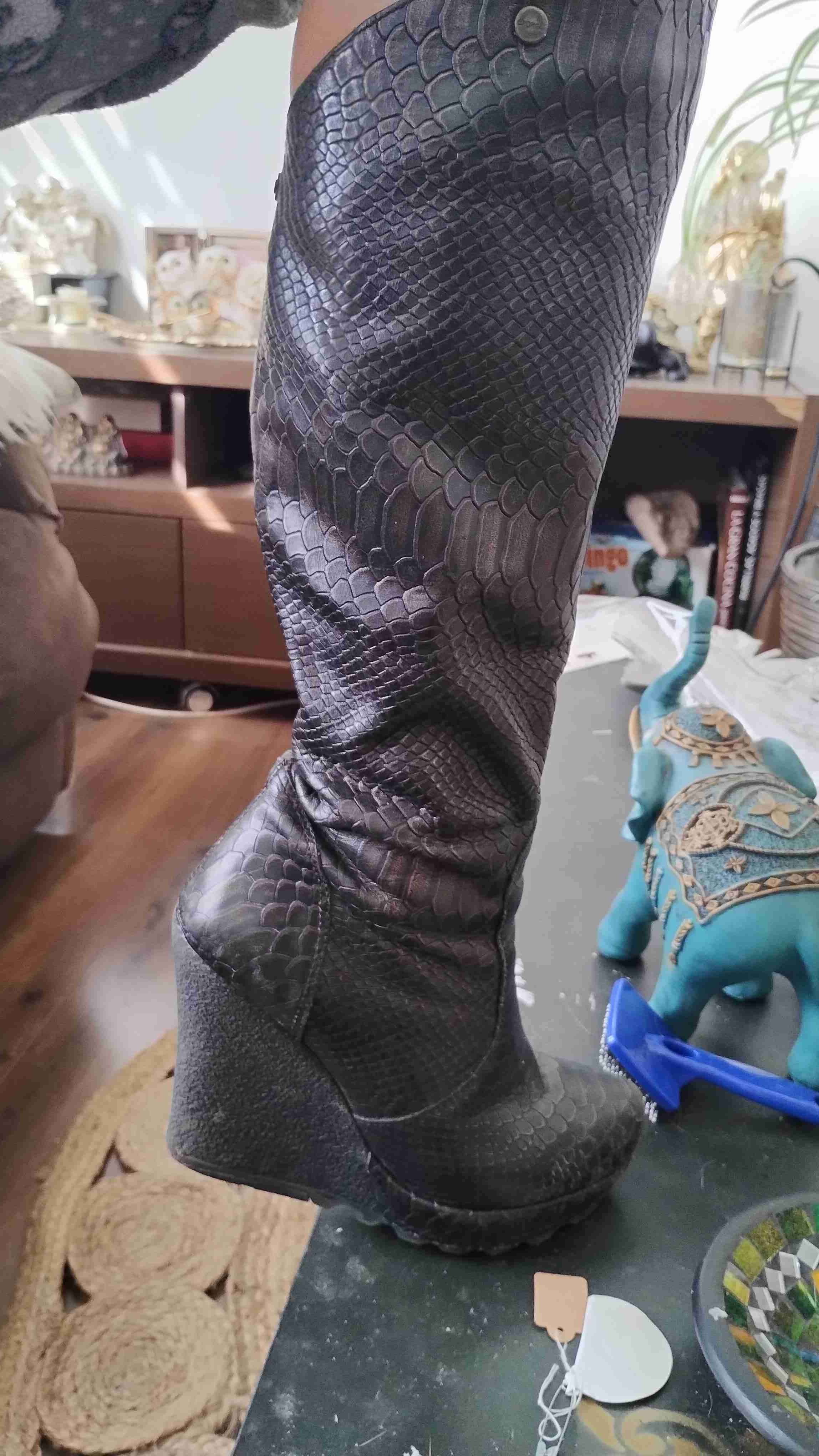 Botas altas Exotica con plataforma negras - miniatura 1