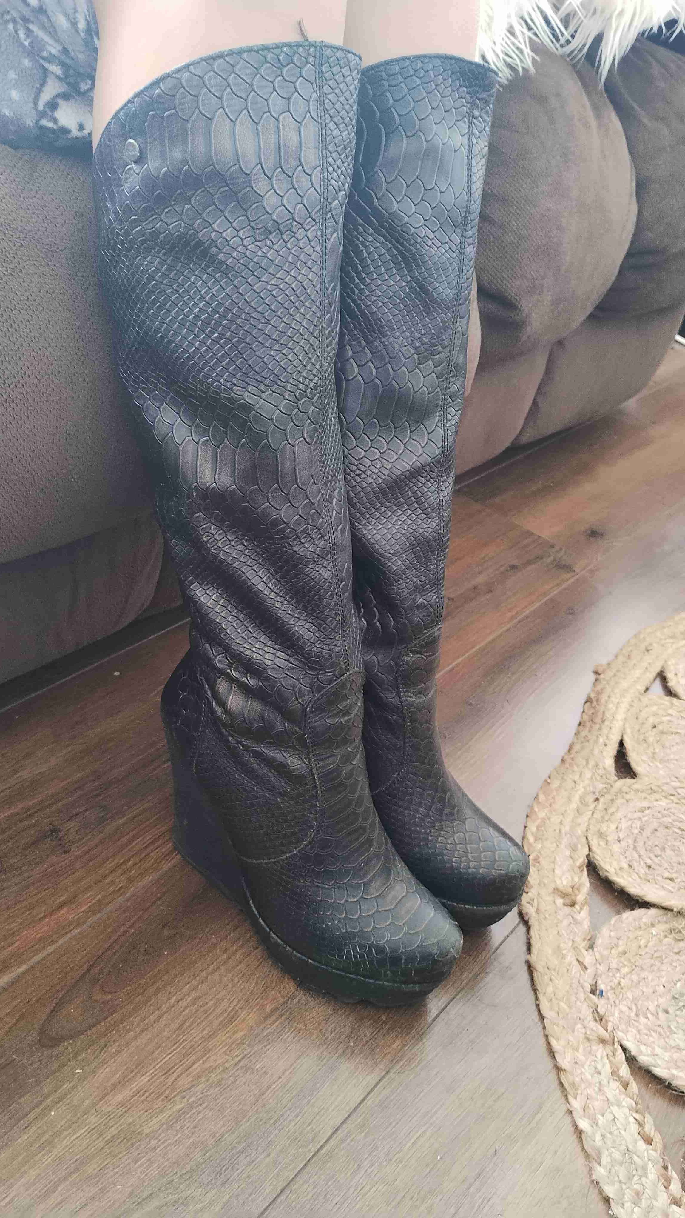 Botas altas Exotica con plataforma negras - miniatura 4