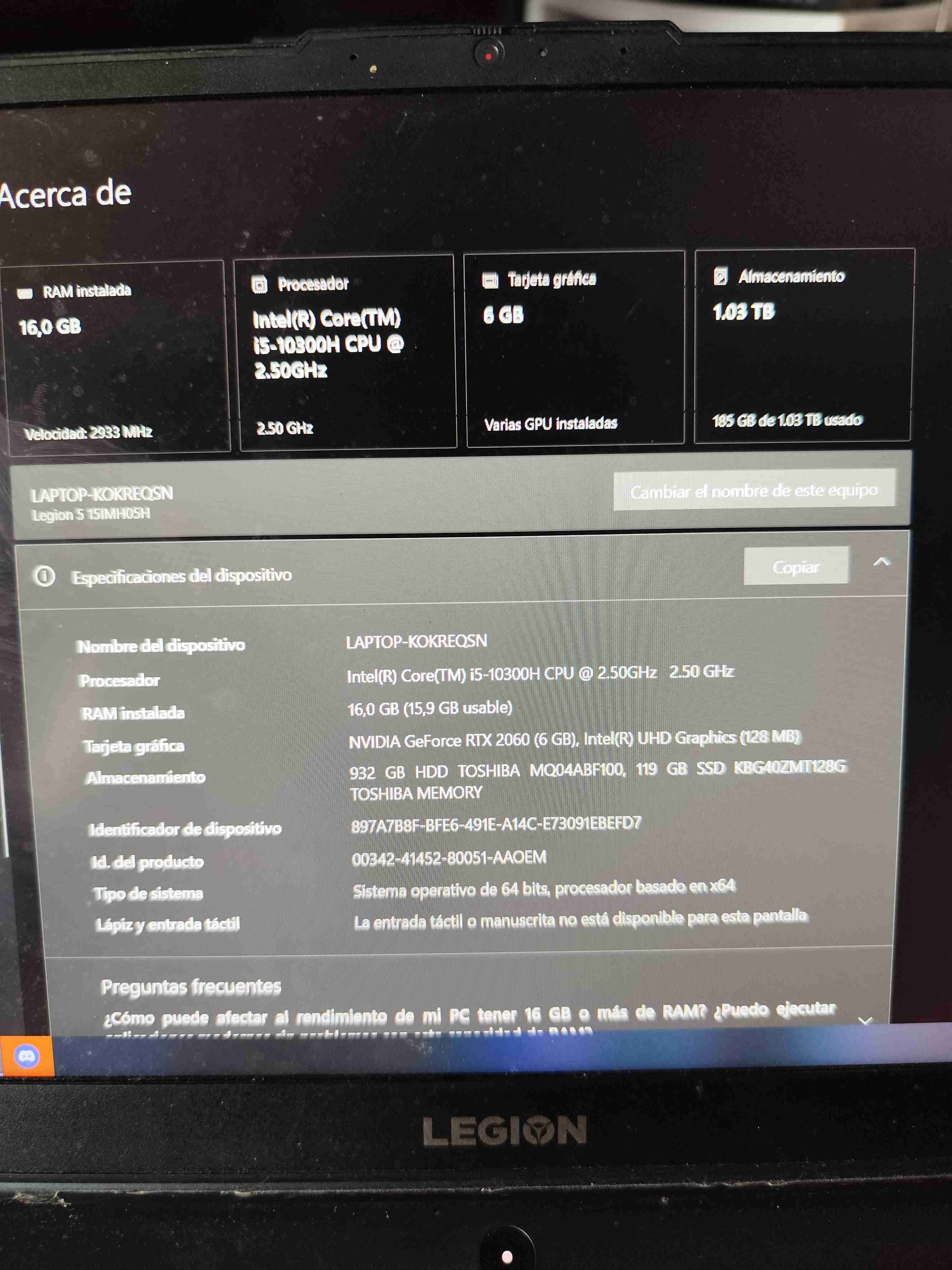 Notebook Lenovo Legion 5 - miniatura 5