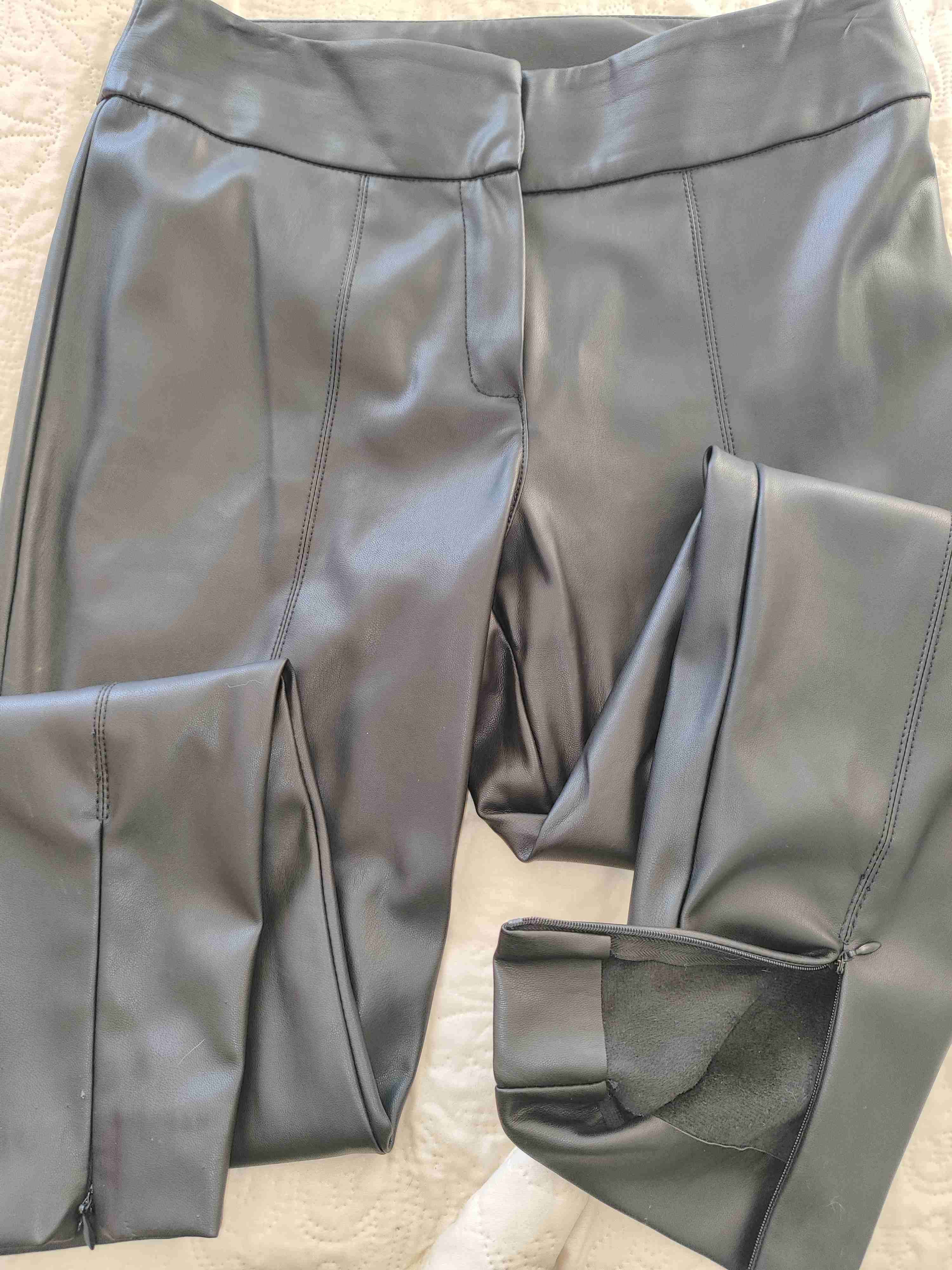 Leggings negros de cuero sintético IO - miniatura 1