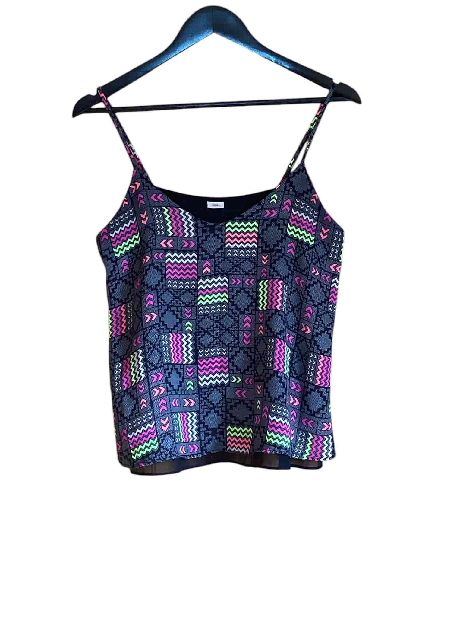 Top estampado multicolor sin mangas