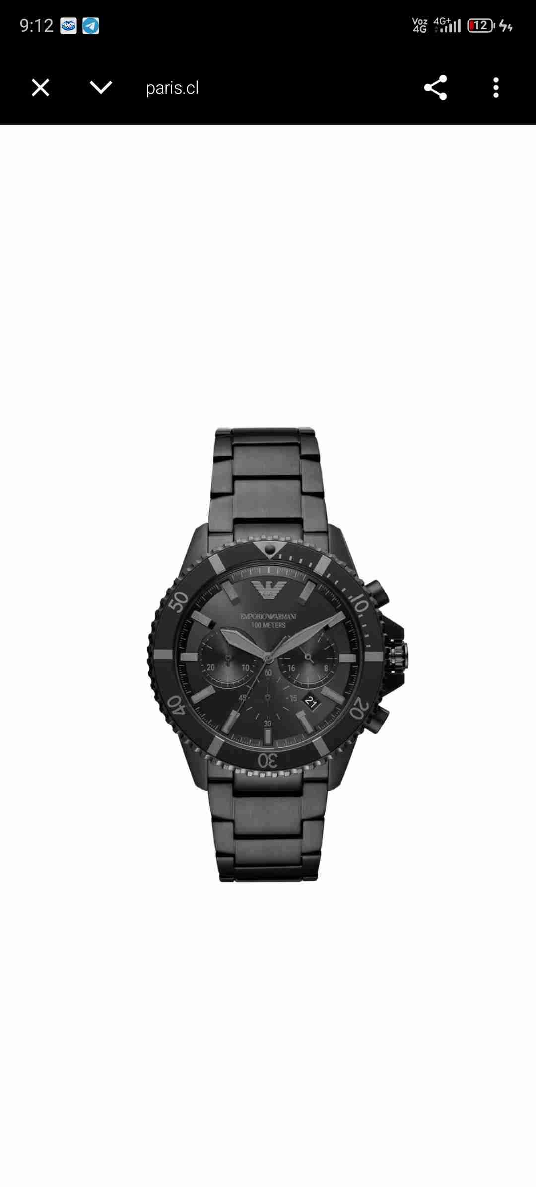 Reloj de pulsera negro Emporio Armani - miniatura 1