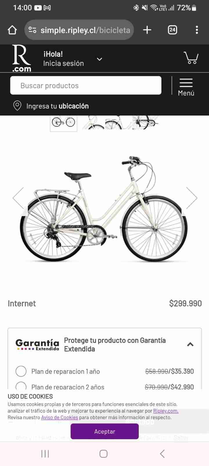 Bicicleta urbana blanca - miniatura 5